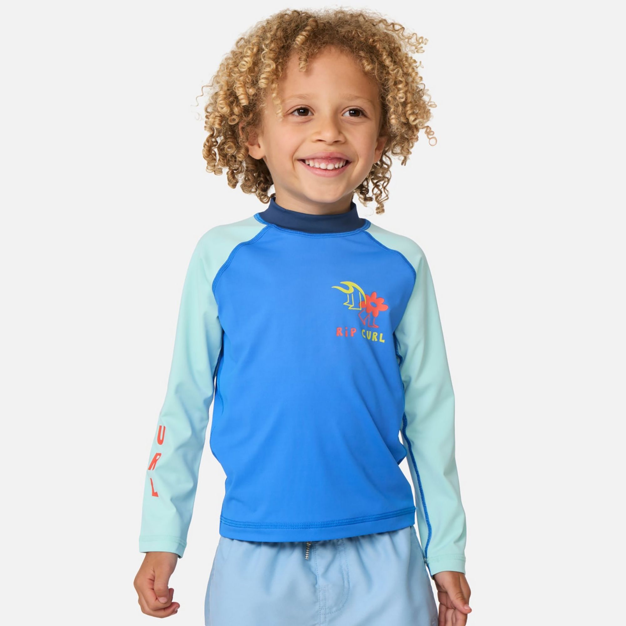 Rip Curl Little Boys' Surf Check UPF Long-Sleeve Rashguard