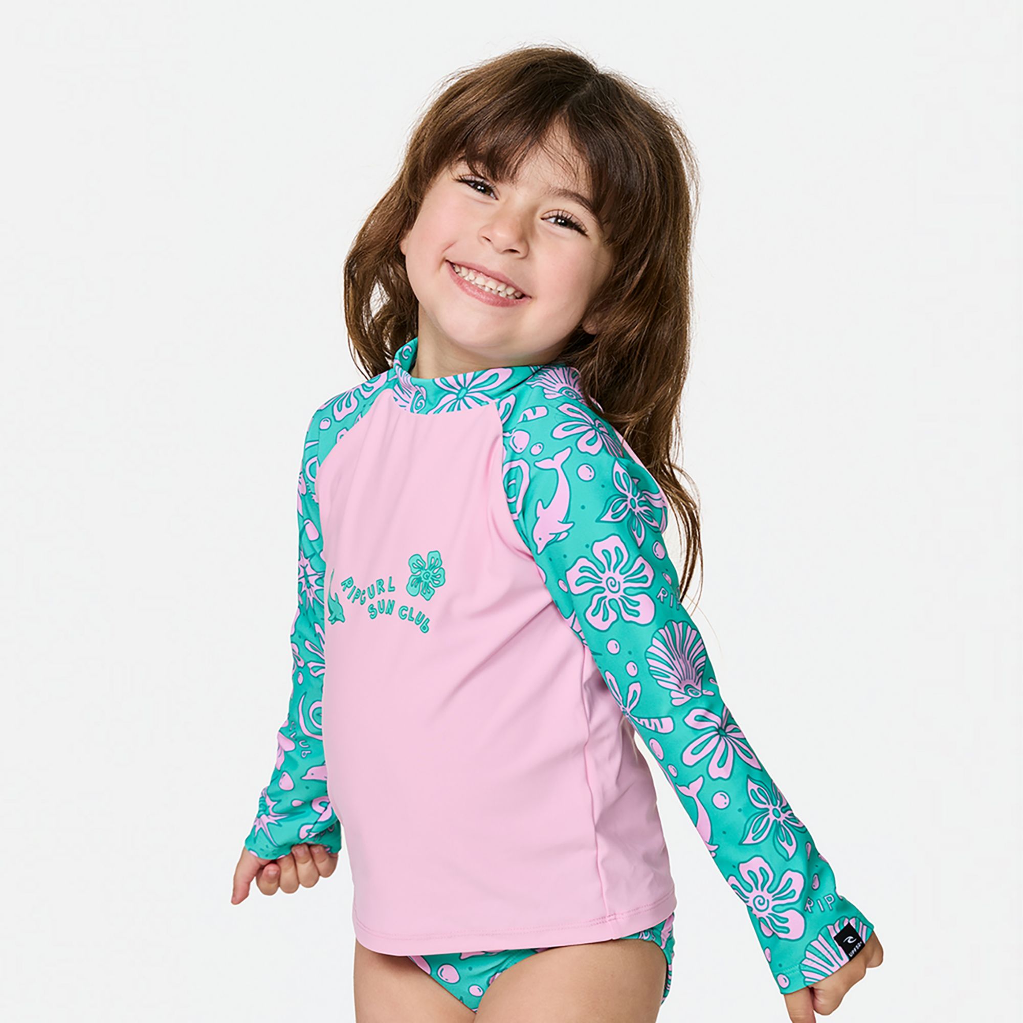 Rip Curl Little Girls' Sunshine Long-Sleeve Rashguard Set