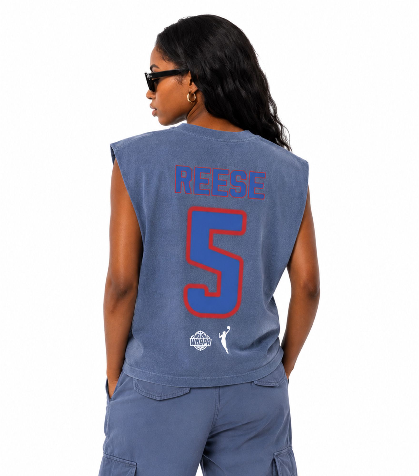 round21 Adult Atlanta Dream Blue Angel Reese #5 Motion Strength T-Shirt