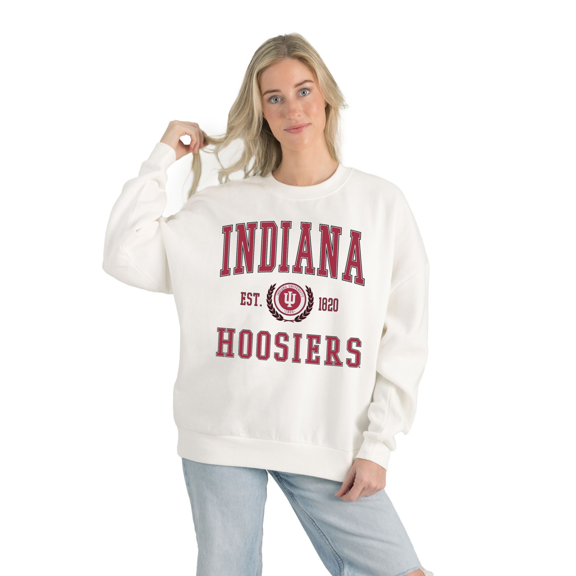 Gameday Couture Women's Indiana Hoosiers White Oversized Pullover Hoodie
