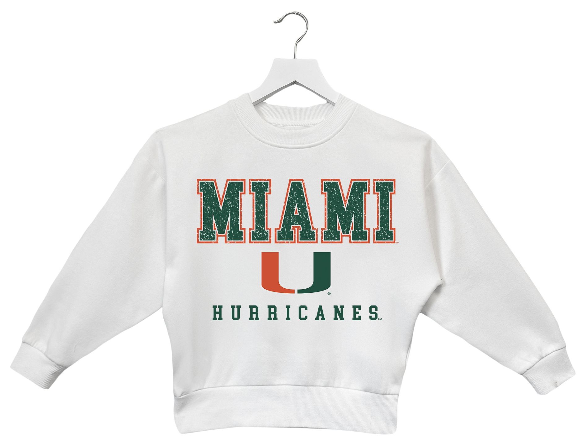 Gameday Couture Youth Miami Hurricanes White Premium Fleece Crewneck Sweatshirt