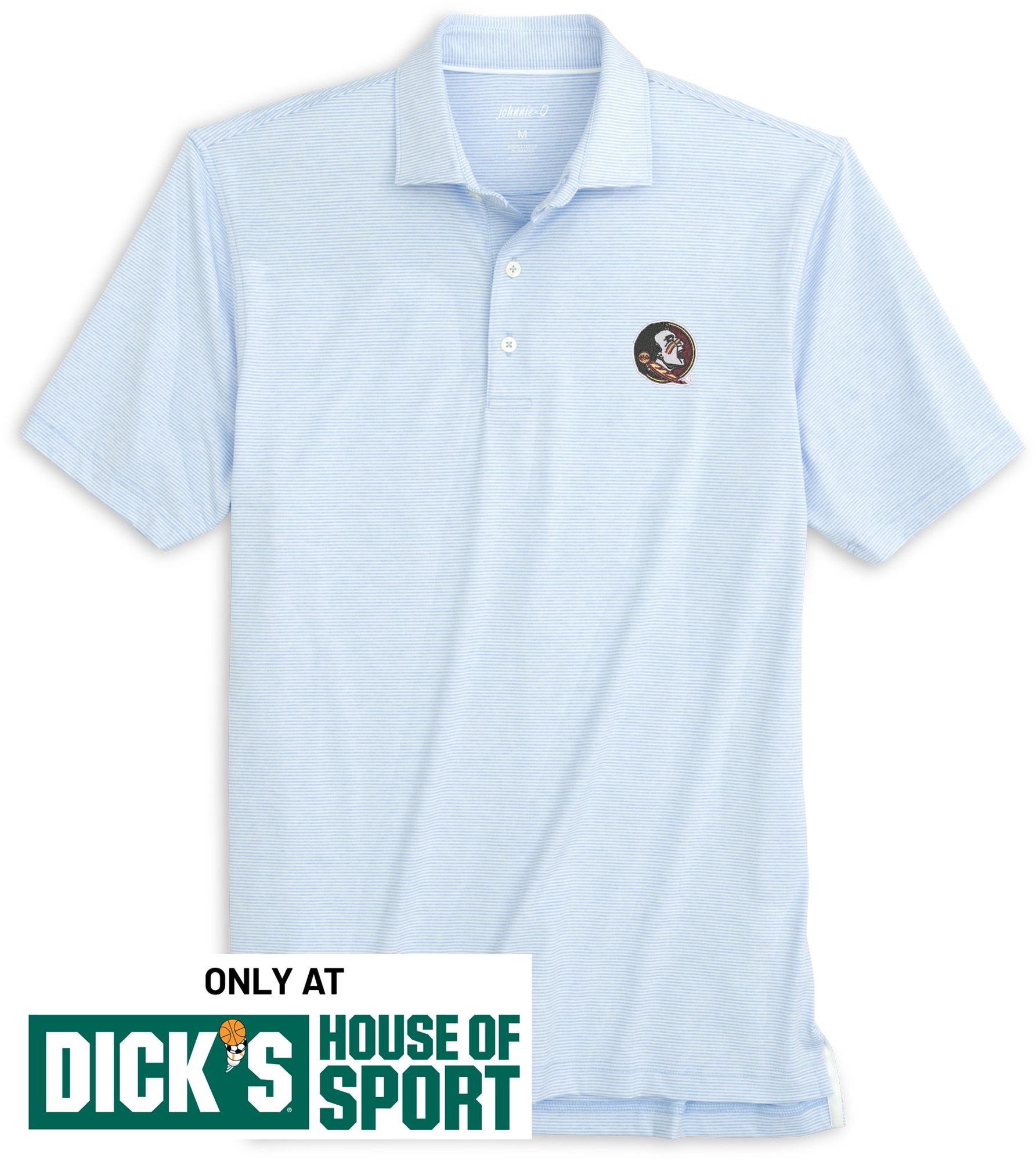 Johnnie-O Men's Florida State Seminoles Light Blue Lyndonn Polo