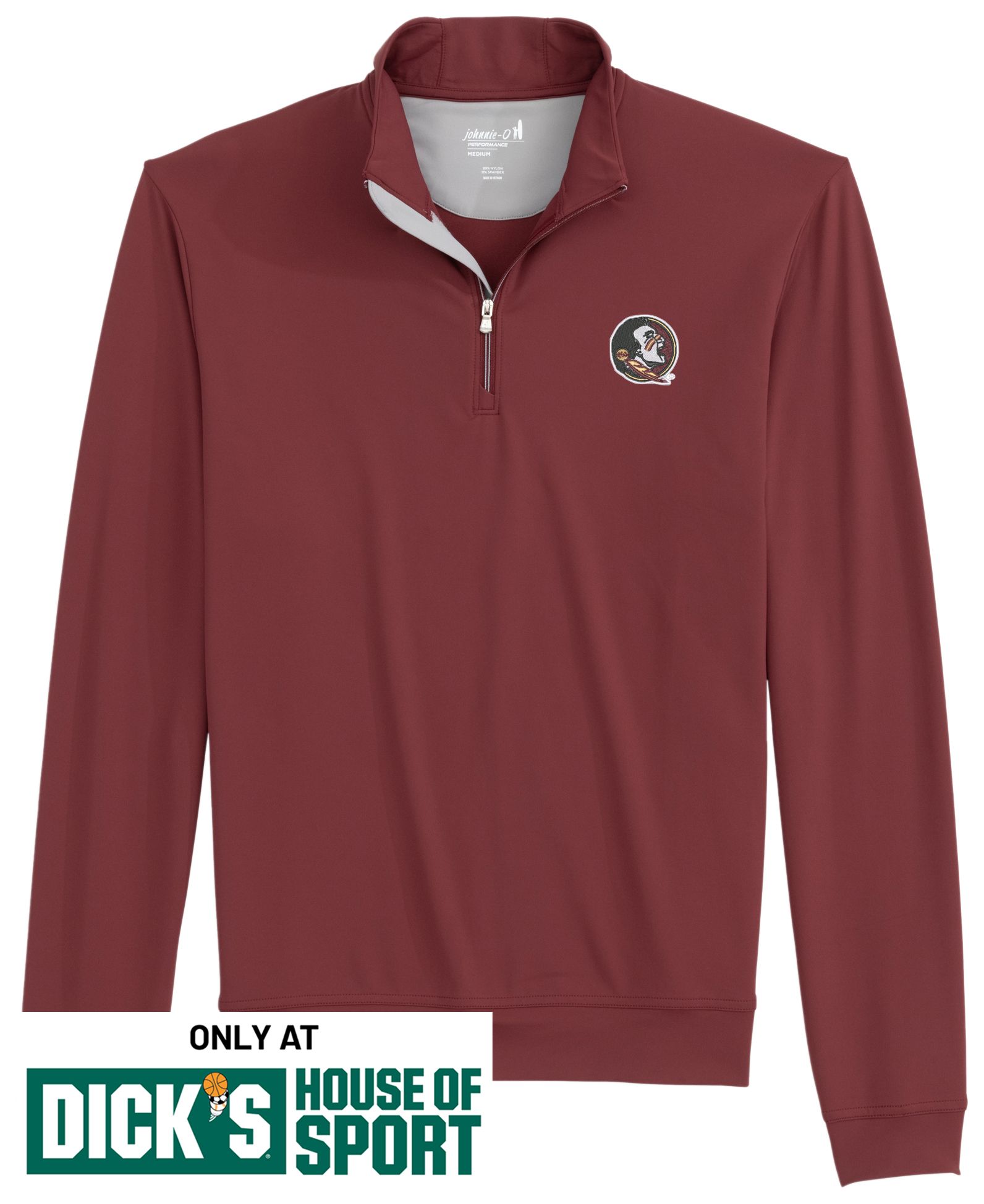 Johnnie-O Men's Florida State Seminoles Maroon Motion 1/4 Zip Pullover