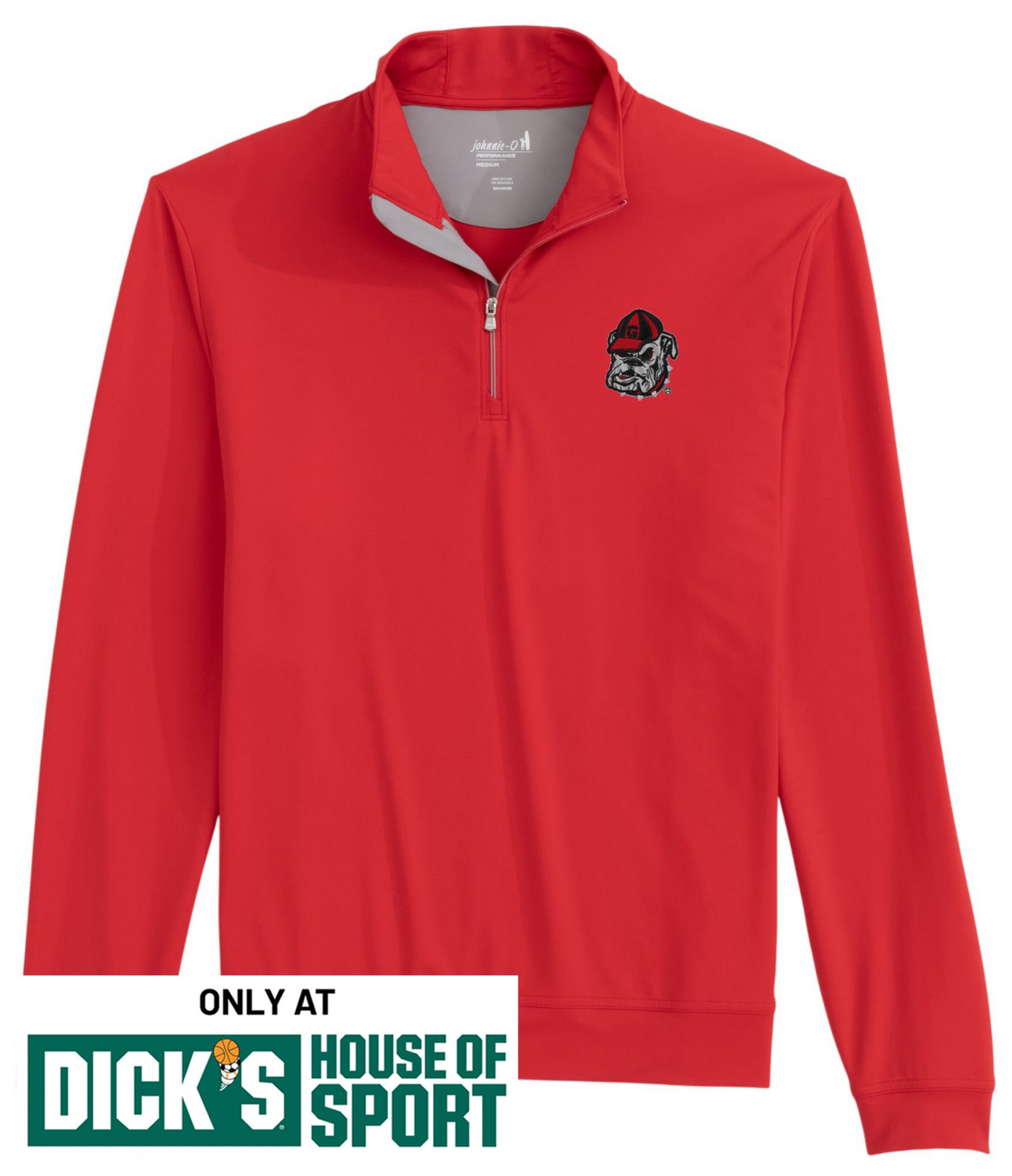 Johnnie-O Men's Georgia Bulldogs Red Motion 1/4 Zip Pullover