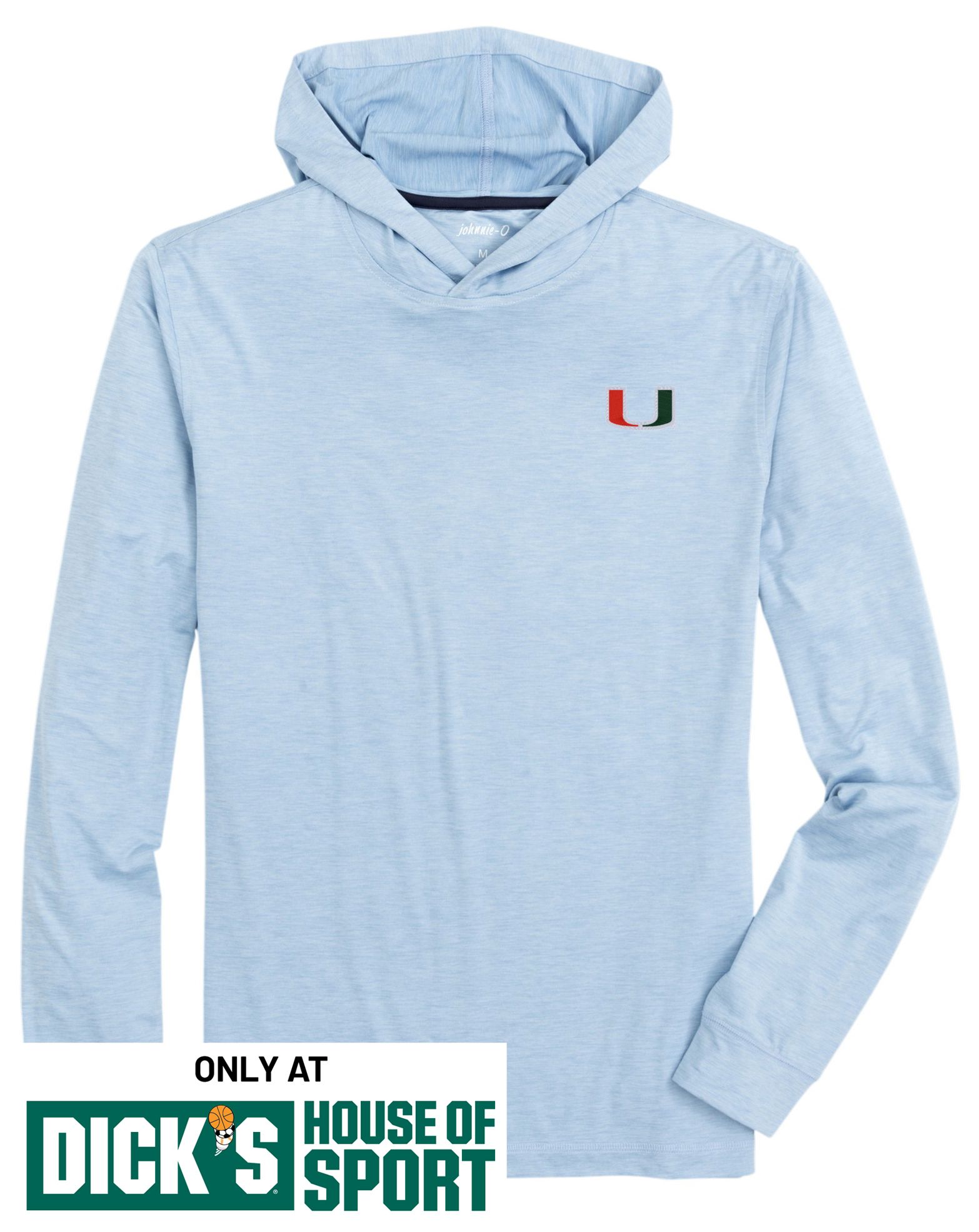 Johnnie-O Men's Miami Hurricanes Light Blue Talon Hoodie