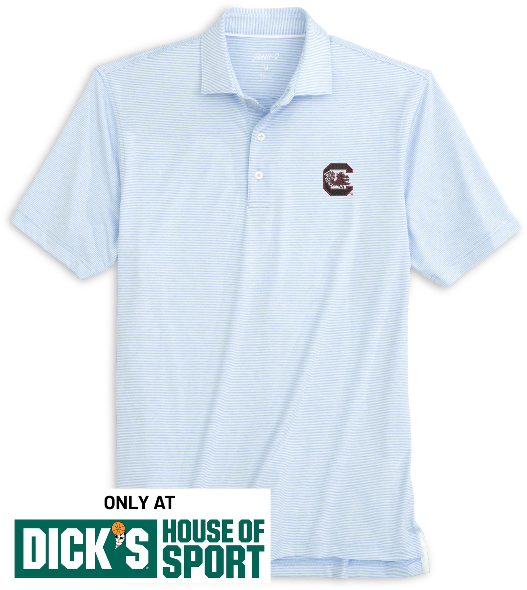 Johnnie-O Men's South Carolina Gamecocks Light Blue Lyndonn Polo