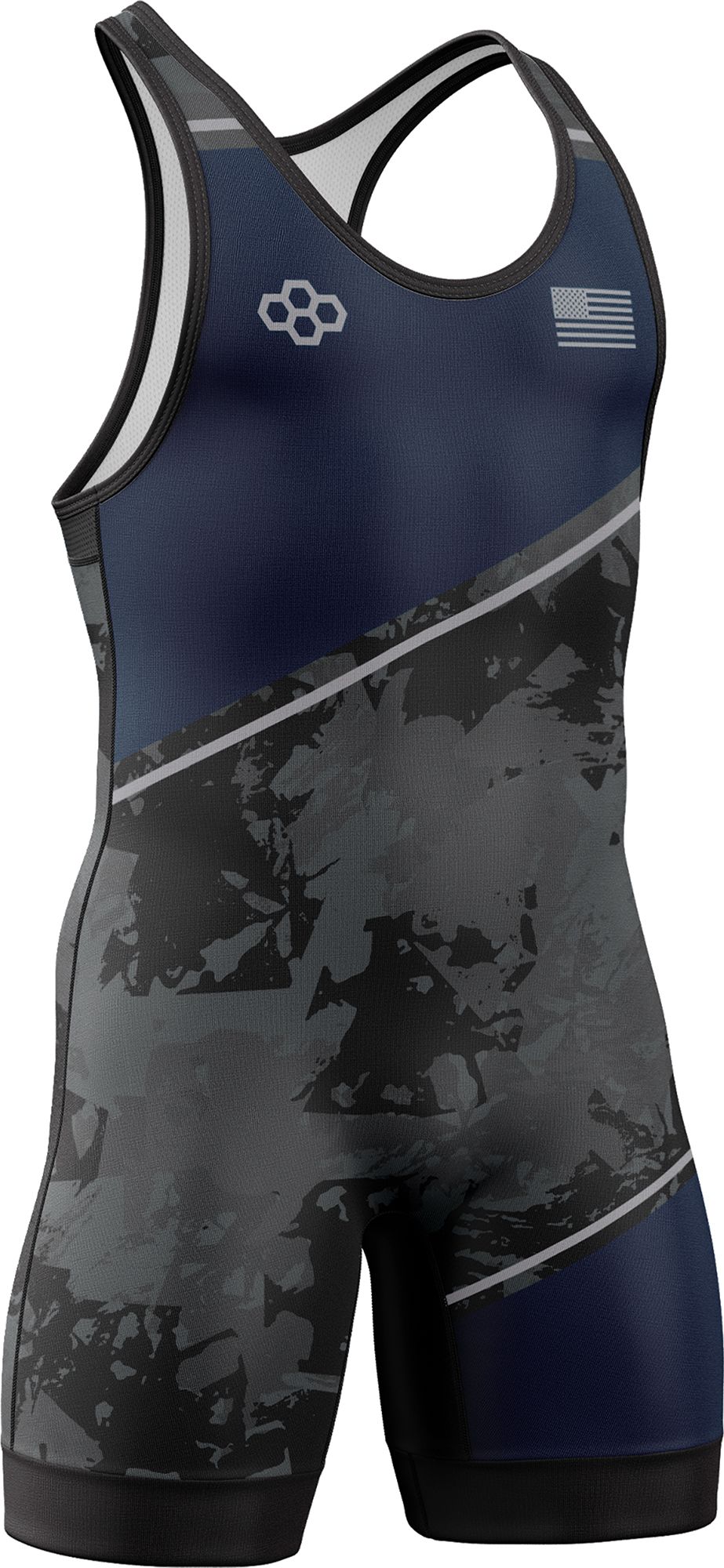 RUDIS Men's Color Block Wrestling Singlet