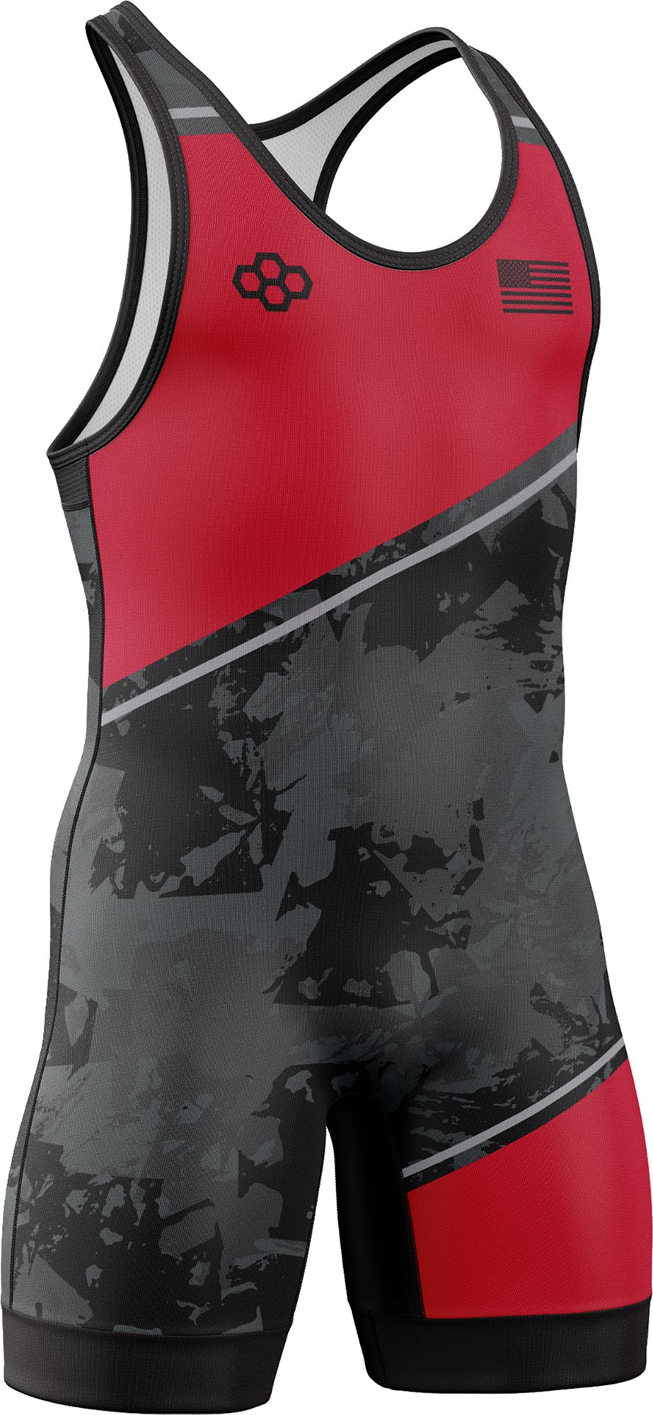 RUDIS Men's Color Block Wrestling Singlet