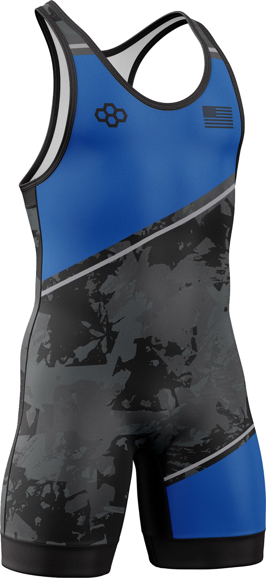 RUDIS Men's Color Block Wrestling Singlet