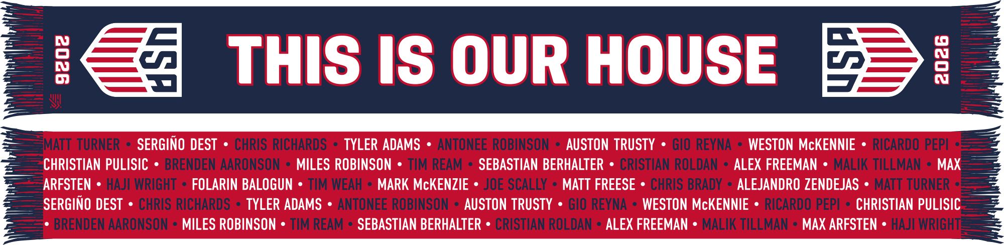 Ruffneck Scarves USMNT 2026 Full Roster Scarf