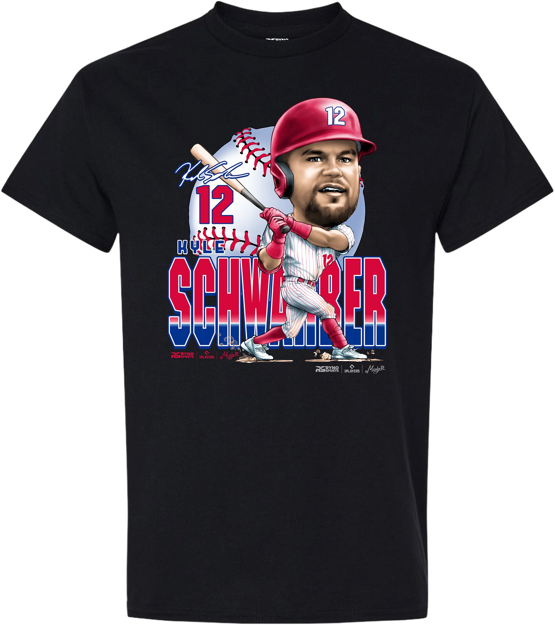 Ryno Sport Men's Philadelphia Phillies Kyle Schwarber #12 Mudge T-Shirt