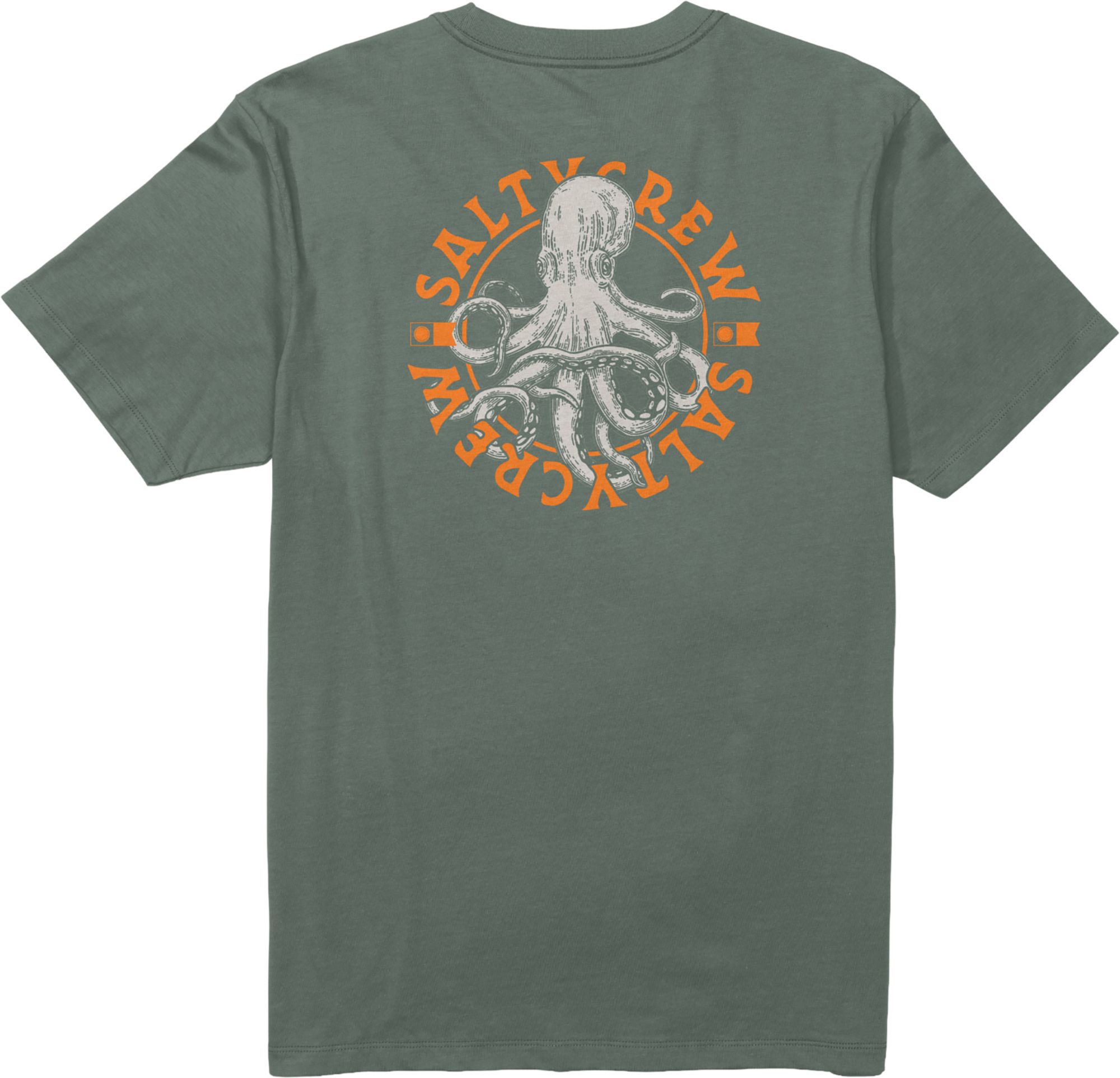 Salty Crew Men's Tentacles Crew Tee, XXL, Laurel Wreath