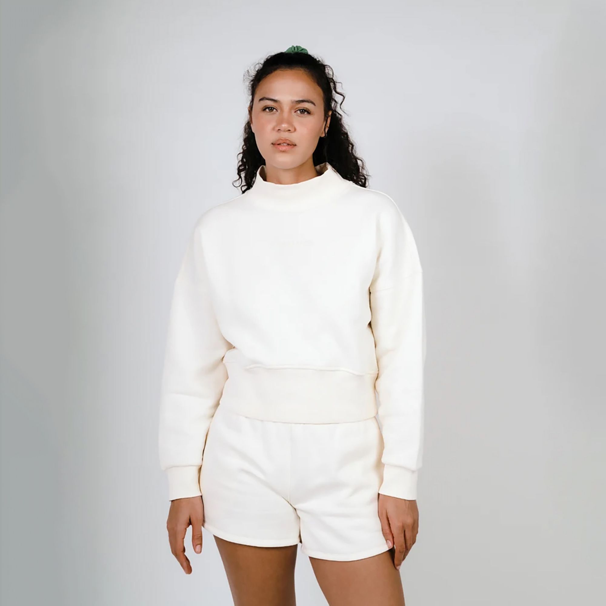Sierra Madre Women's SportFleece Mock Neck Golf Pullover, Small, Cream White