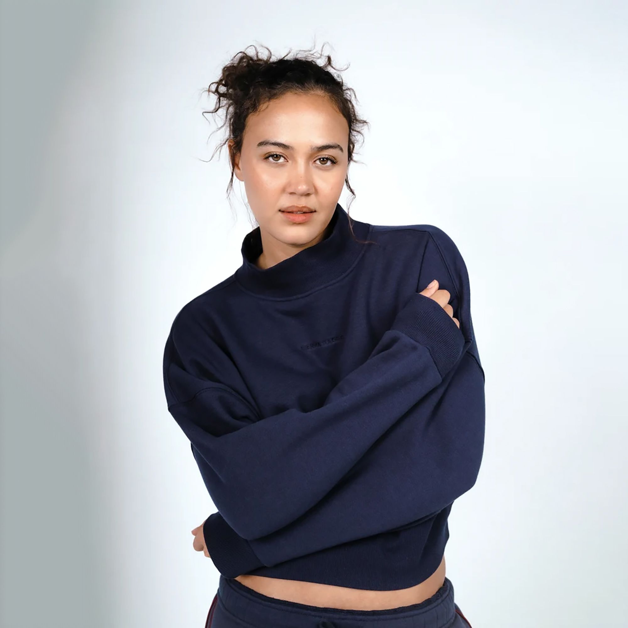 Sierra Madre Women's SportFleece Mock Neck Golf Pullover, Small, Navy Blue
