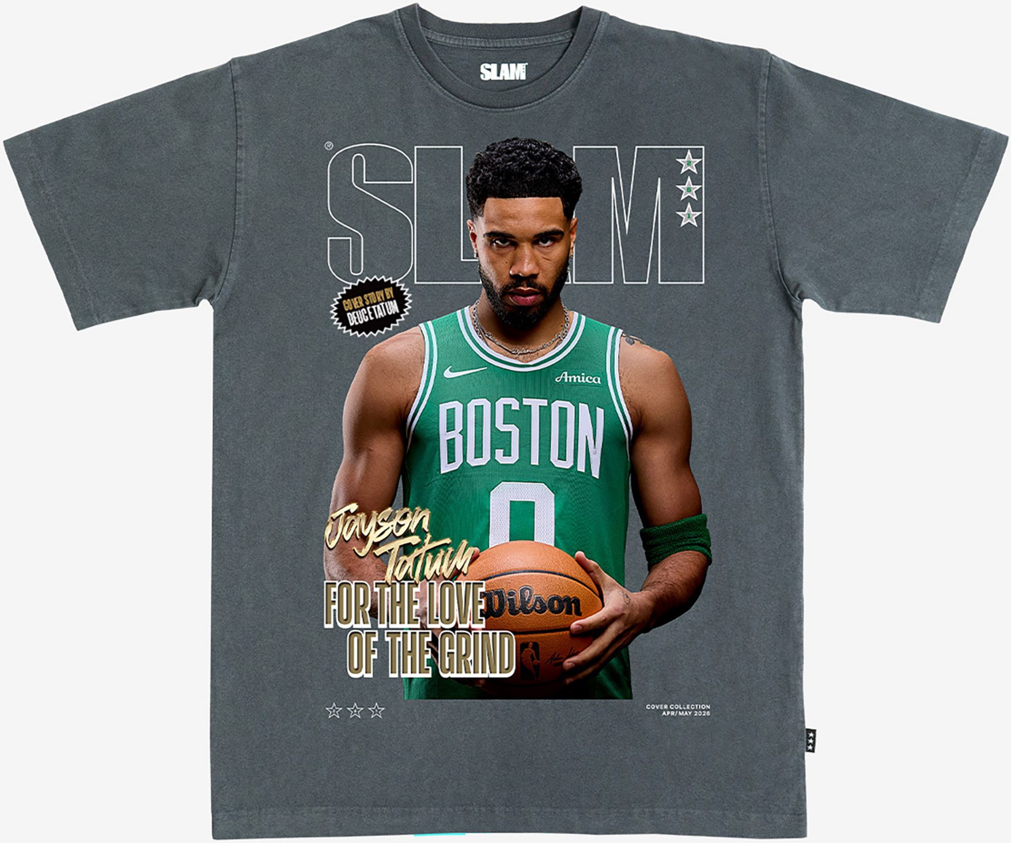 SLAM Adult Boston Celtics Jayson Tatum #0 Gray Cover T-Shirt