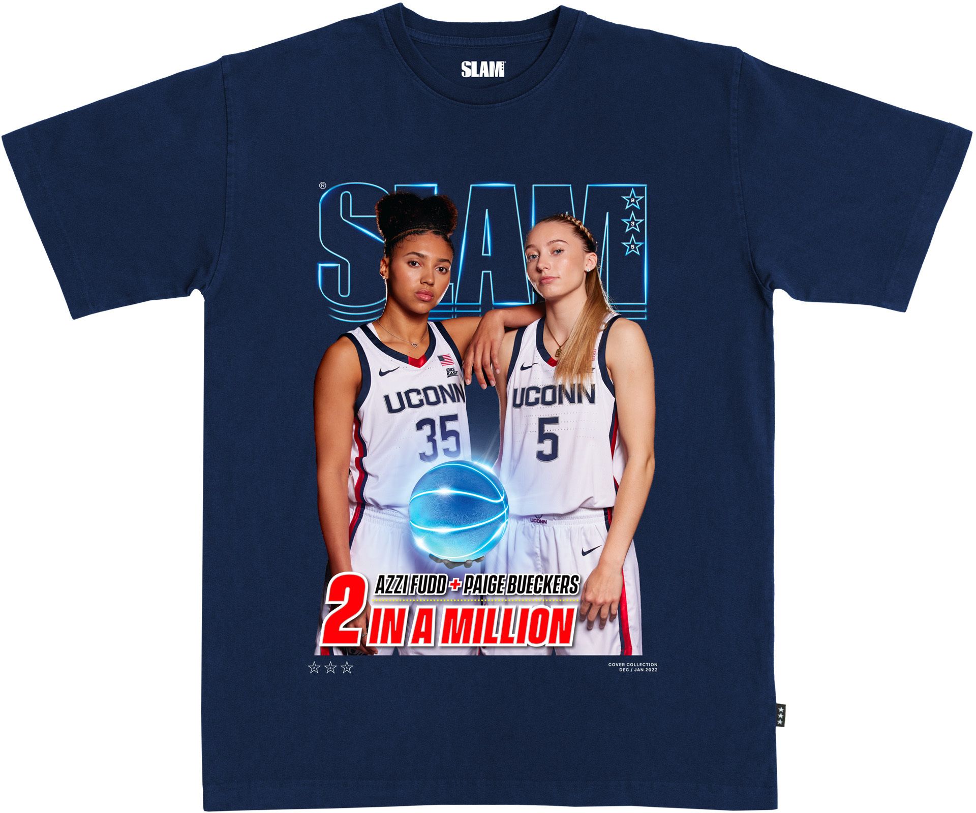 SLAM Adult UConn Huskies Azzi Fudd & Paige Bueckers Cover T-Shirt