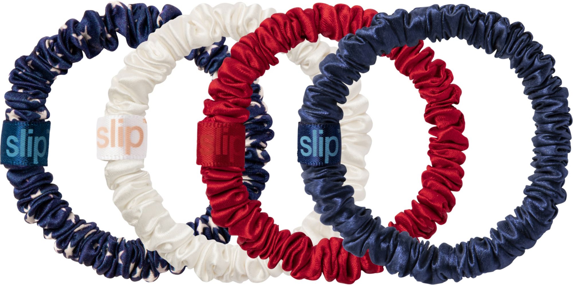 Slip World Cup Edition Skinny Silk Scrunchie 4 Pack- USA
