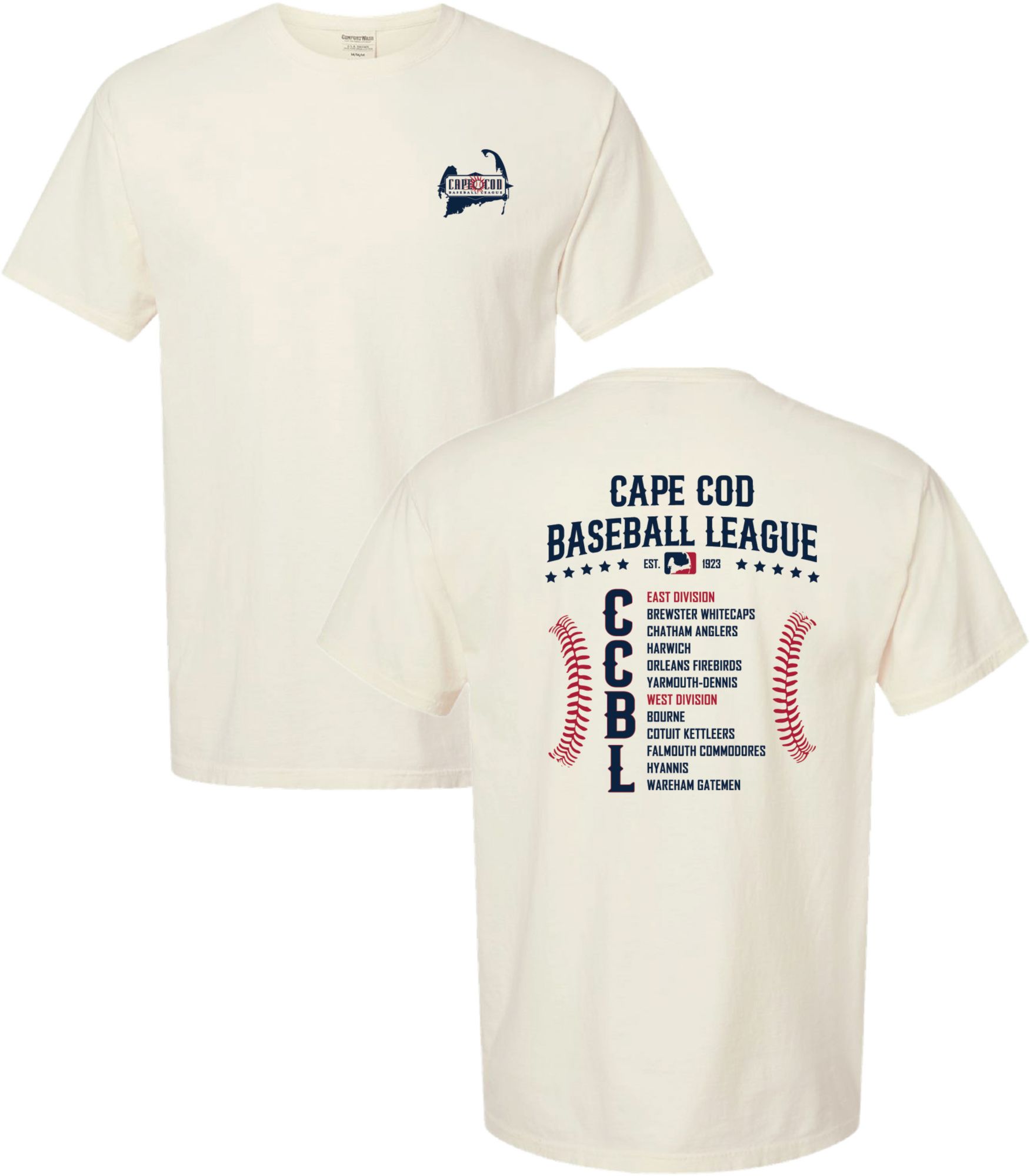 Soft As A Grape Adult Cape Cod Baseball League 2 Hit T-Shirt