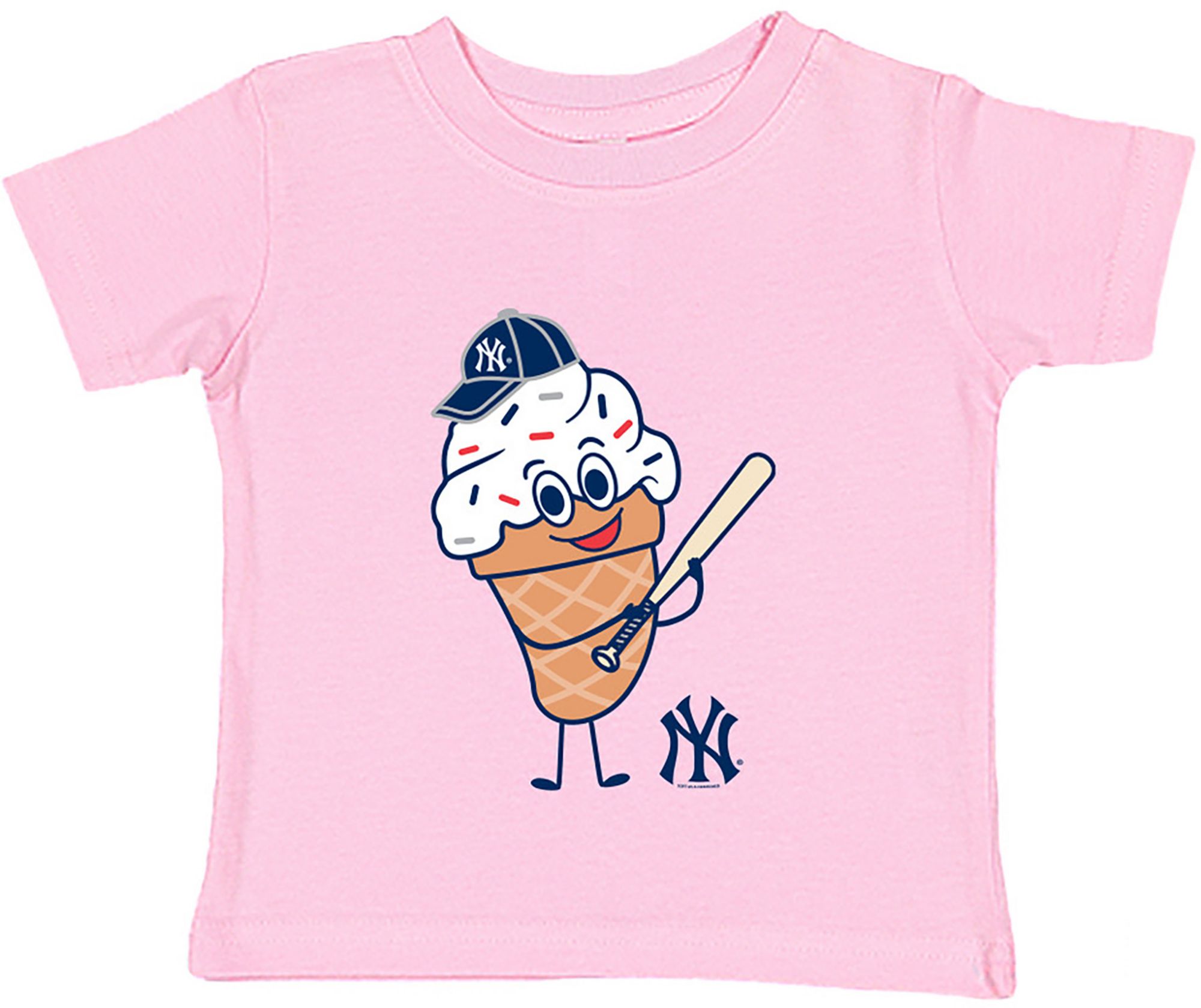 Soft As A Grape Toddler New York Yankees Pink Ice Cream T-Shirt