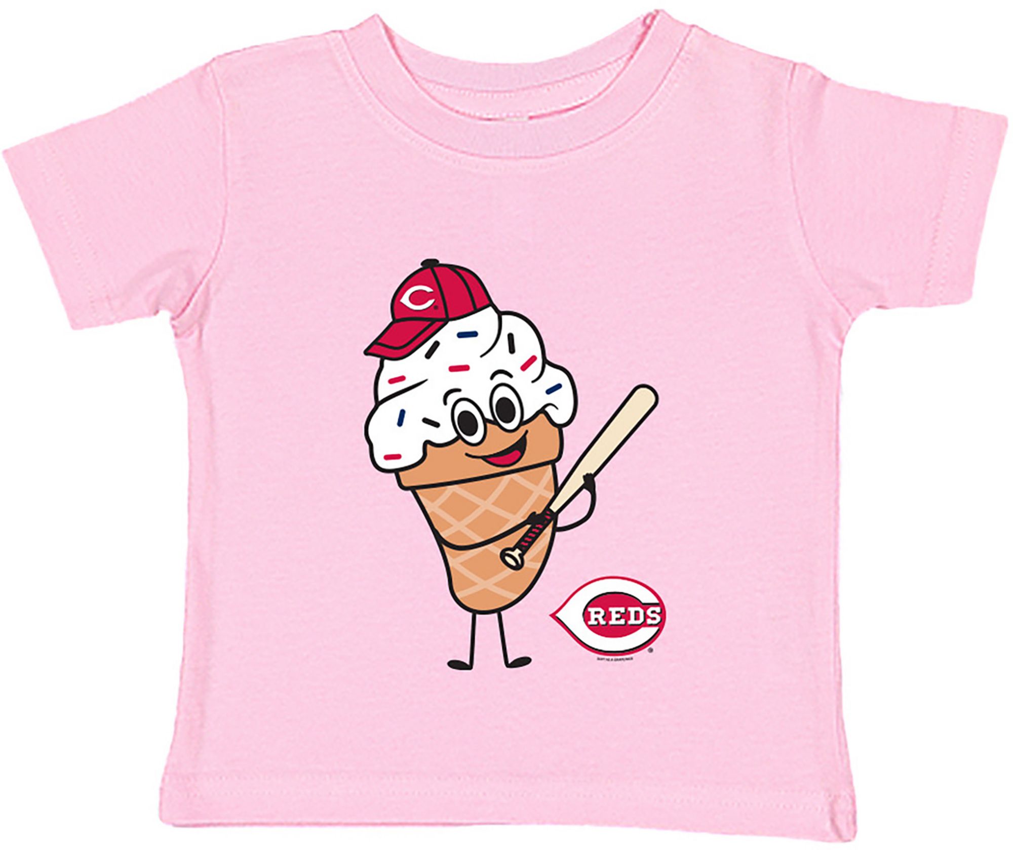 Soft As A Grape Toddler Cincinnati Reds Pink Ice Cream T-Shirt