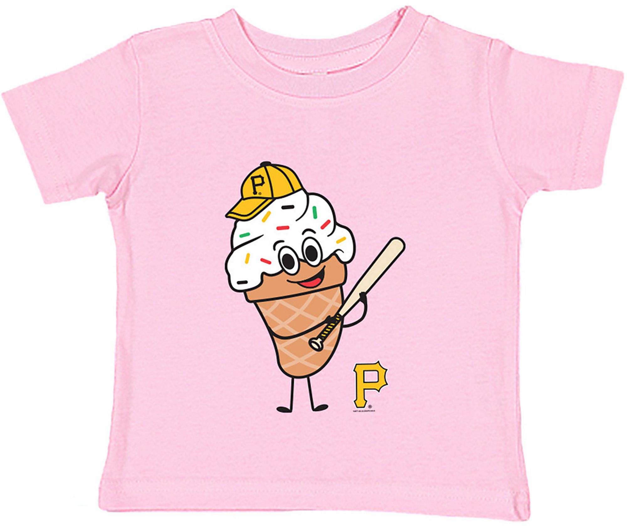 Soft As A Grape Toddler Pittsburgh Pirates Pink Ice Cream T-Shirt