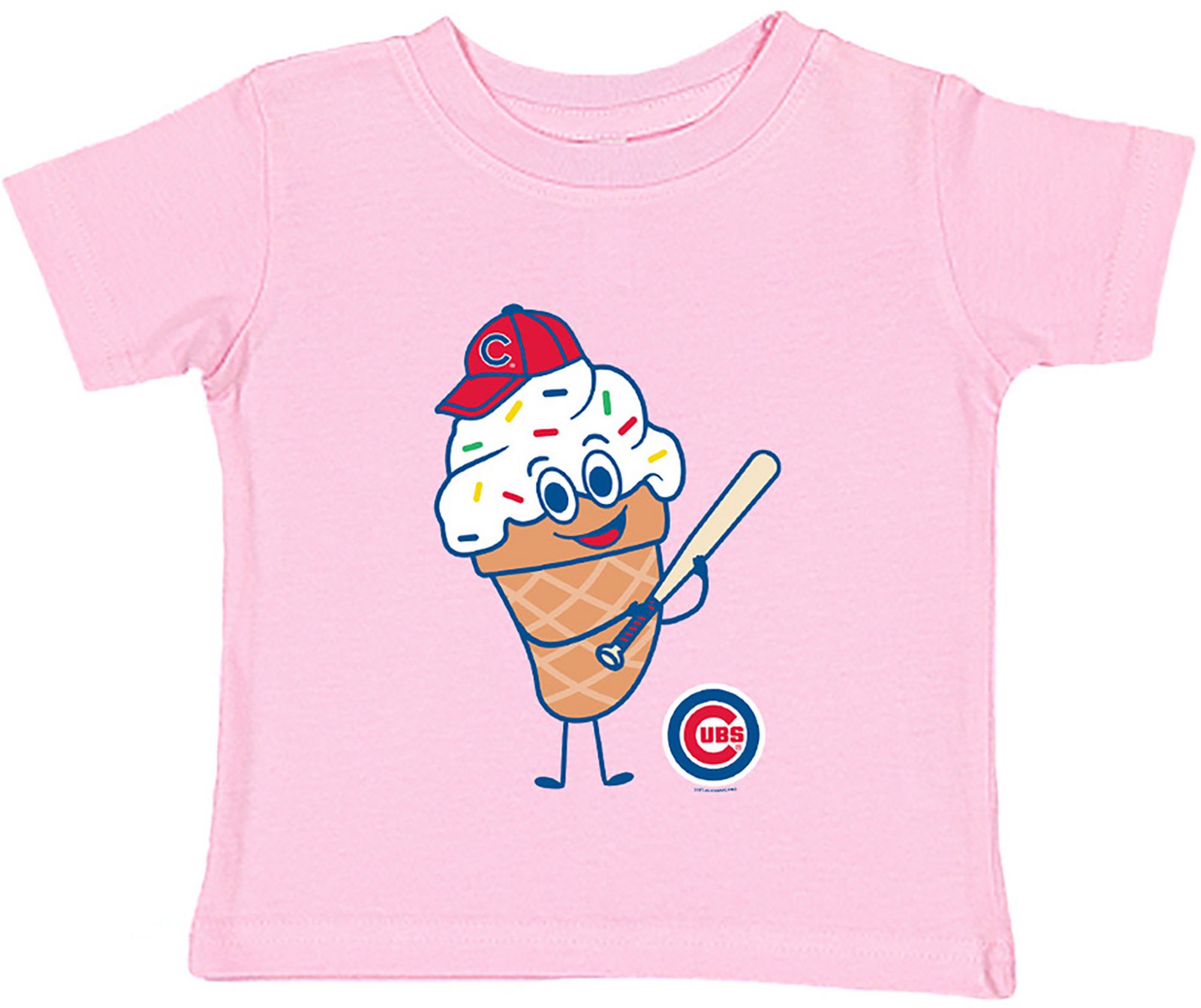 Soft As A Grape Toddler Chicago Cubs Pink Ice Cream T-Shirt