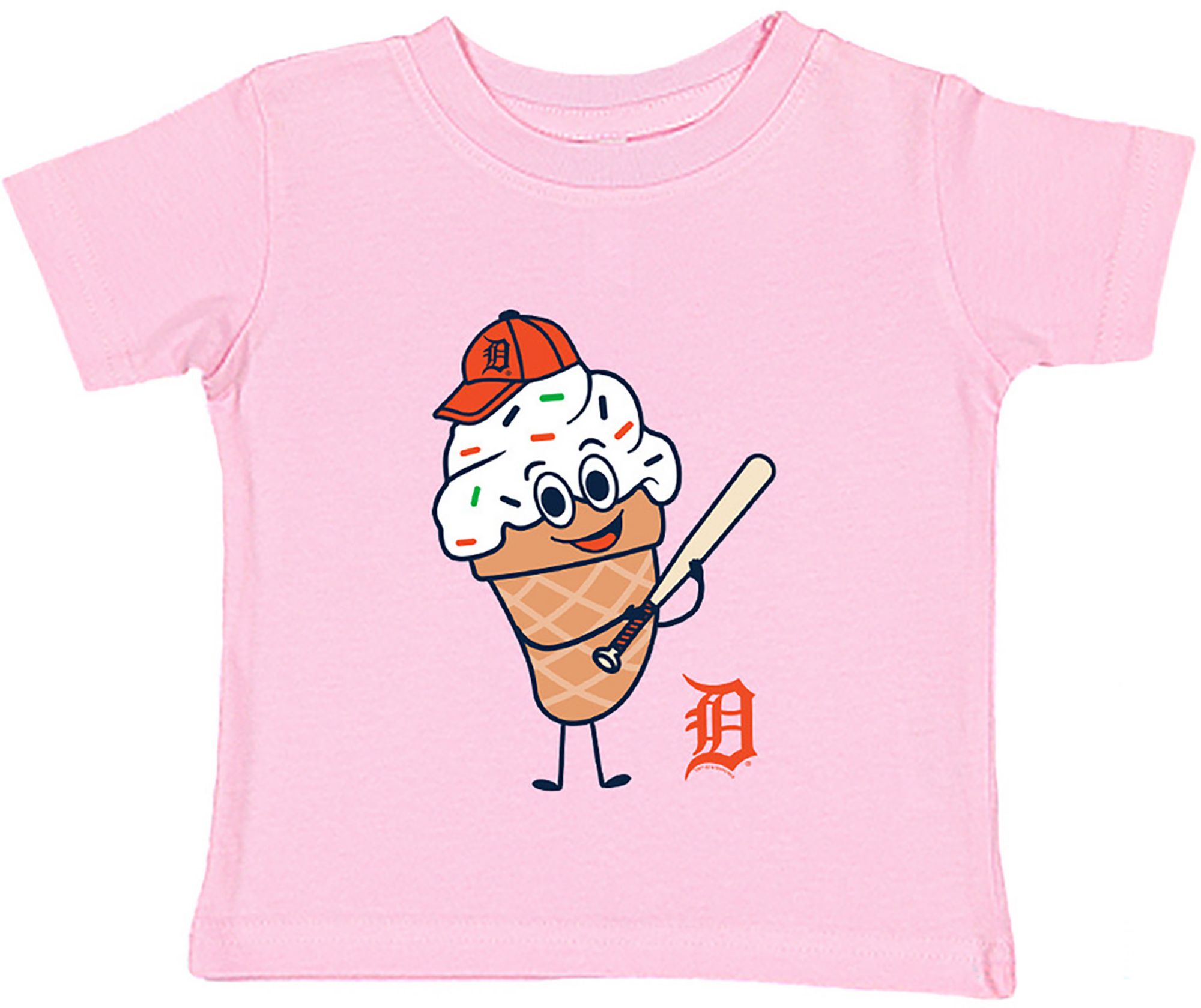 Soft As A Grape Toddler Detroit Tigers Pink Ice Cream T-Shirt