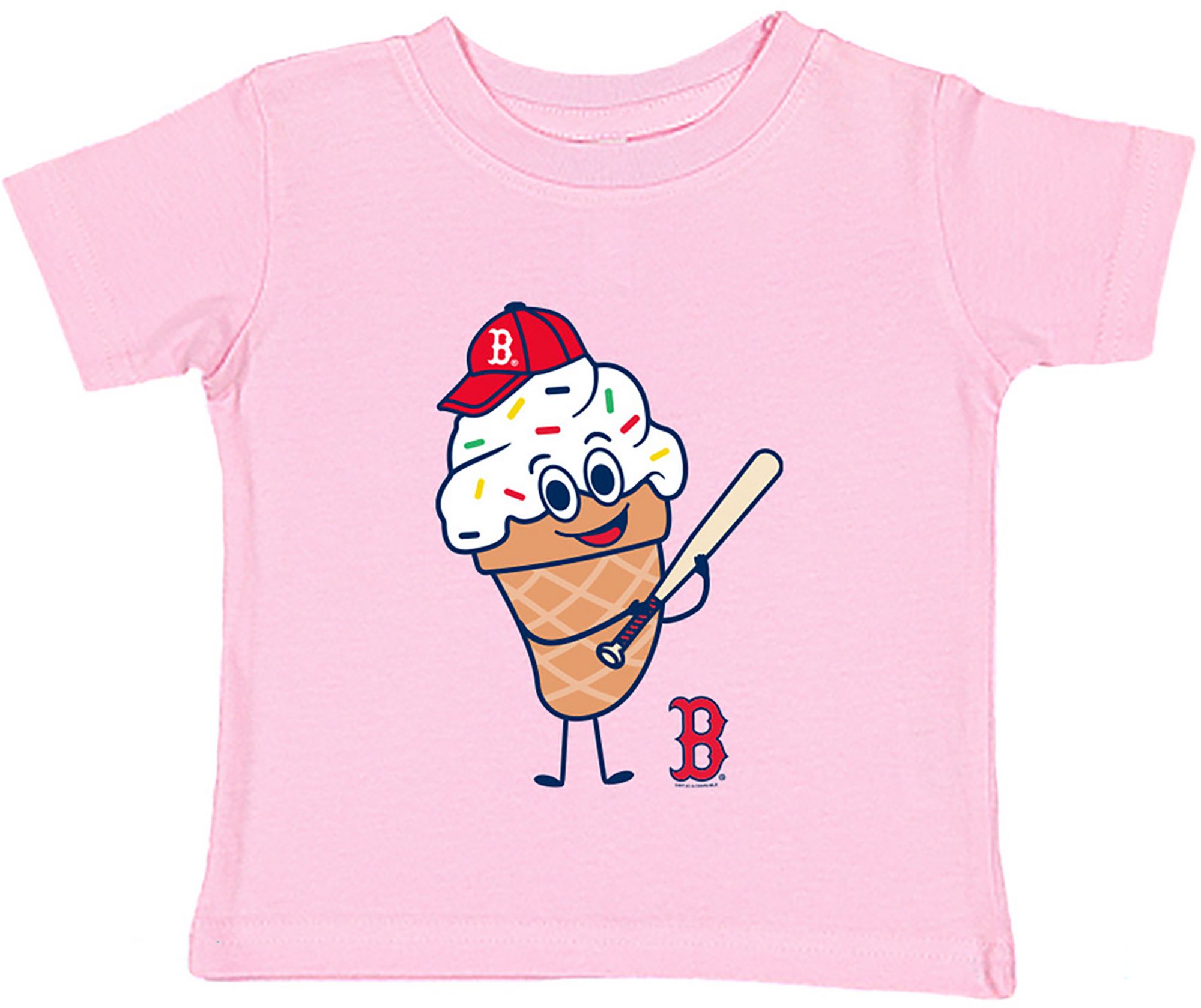 Soft As A Grape Toddler Boston Red Sox Pink Ice Cream T-Shirt
