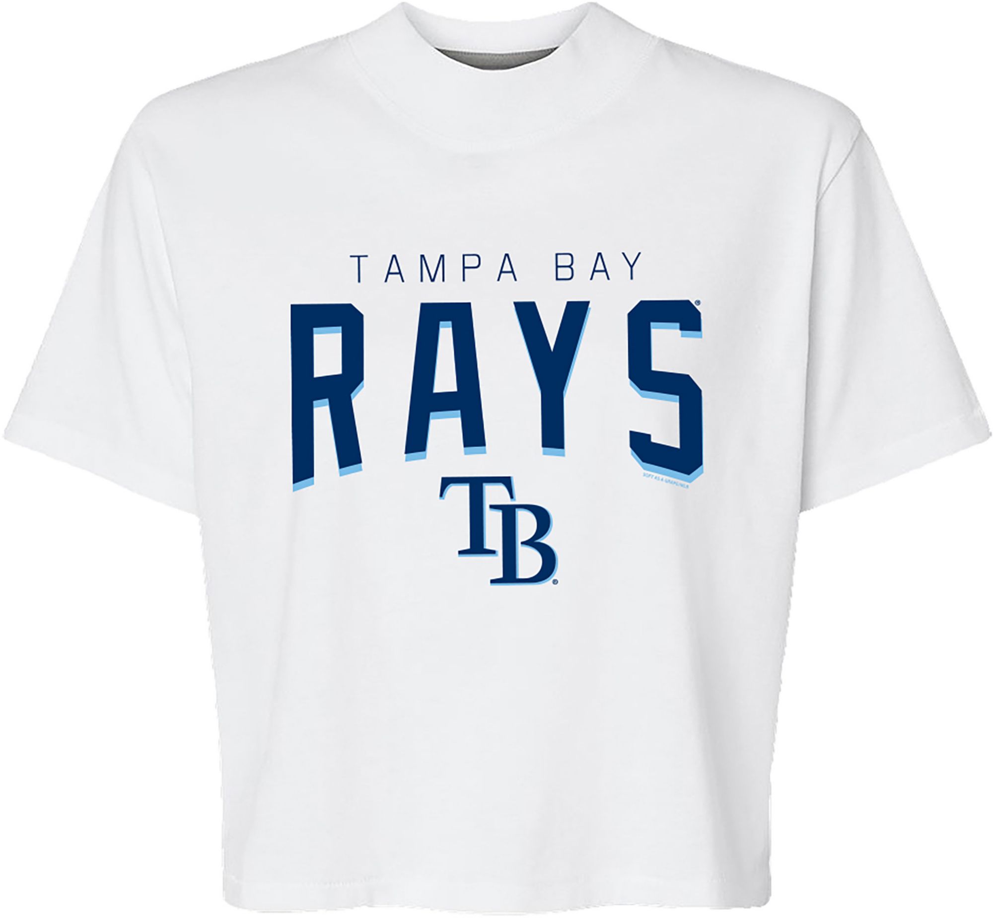 Soft As A Grape Women's Tampa Bay Rays Logo Boxy Cropped T-Shirt