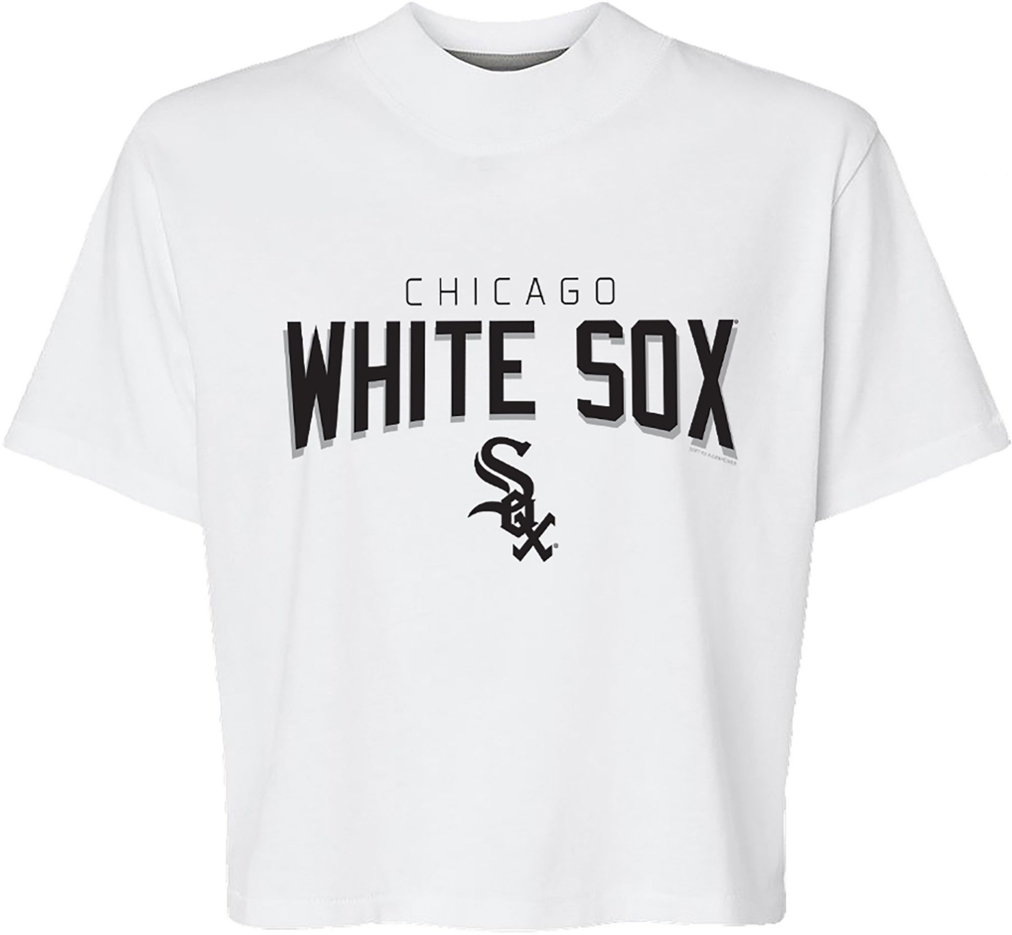 Soft As A Grape Women's Chicago Cubs Logo Boxy Cropped T-Shirt