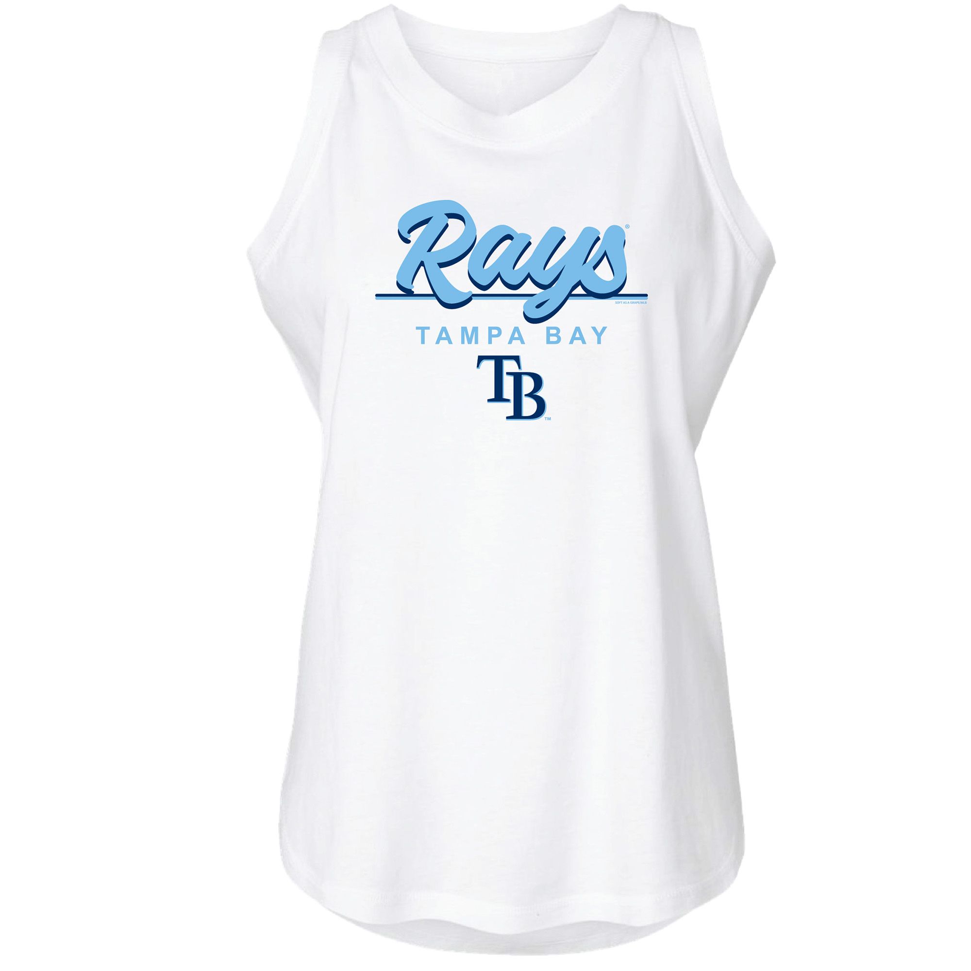 Soft As A Grape Women's Tampa Bay Rays White Logo Tank