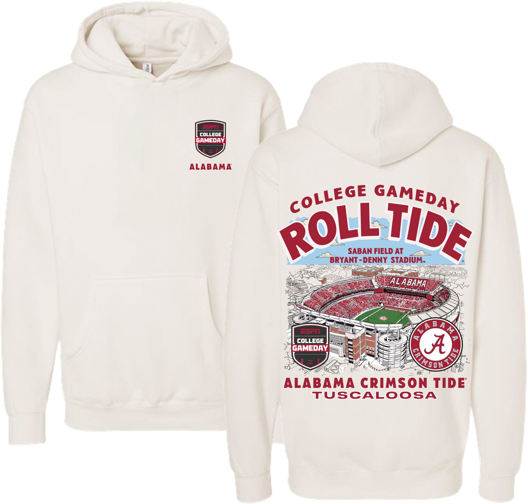Something Inked Adult Alabama Crimson Tide College Gameday Bryant-Denny Stadium Hoodie