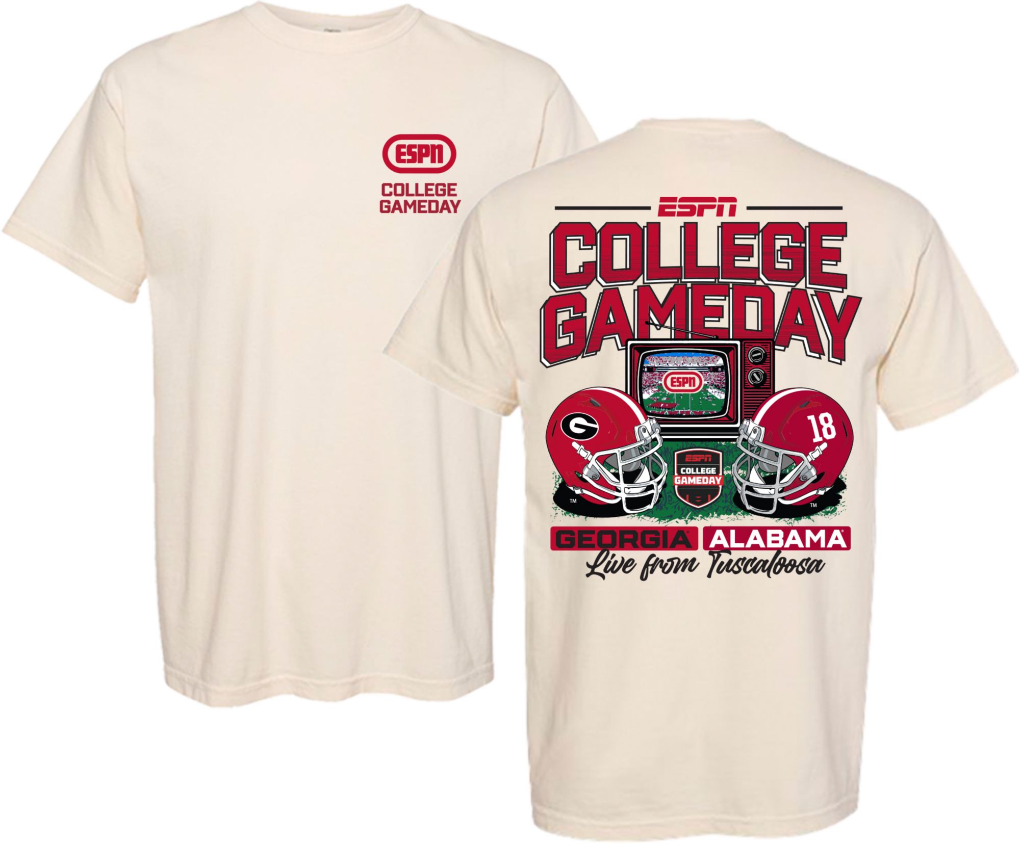 Something Inked Adult Georgia Bulldogs vs. Alabama Crimson Tide Helmet College Gameday T-Shirt