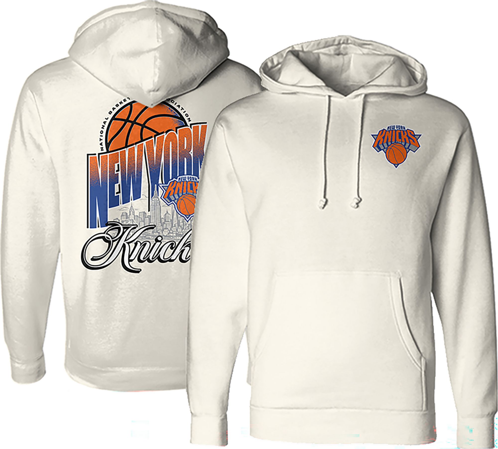 Something Inked Adult New York Knicks Ivory Pullover Hoodie