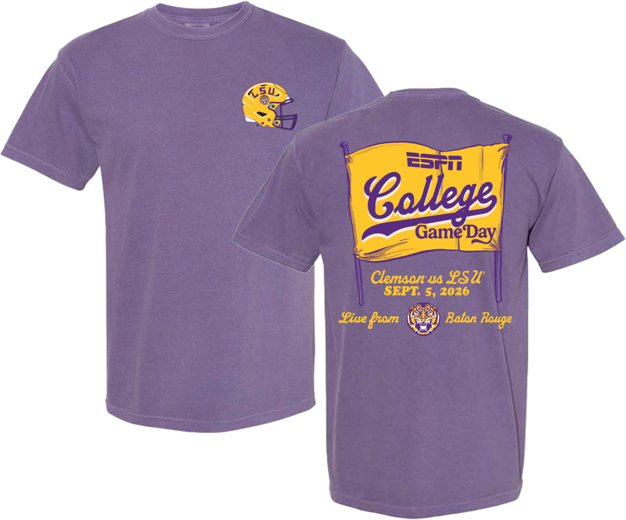 Something Inked Adult LSU Tigers Banner College GameDay T-Shirt