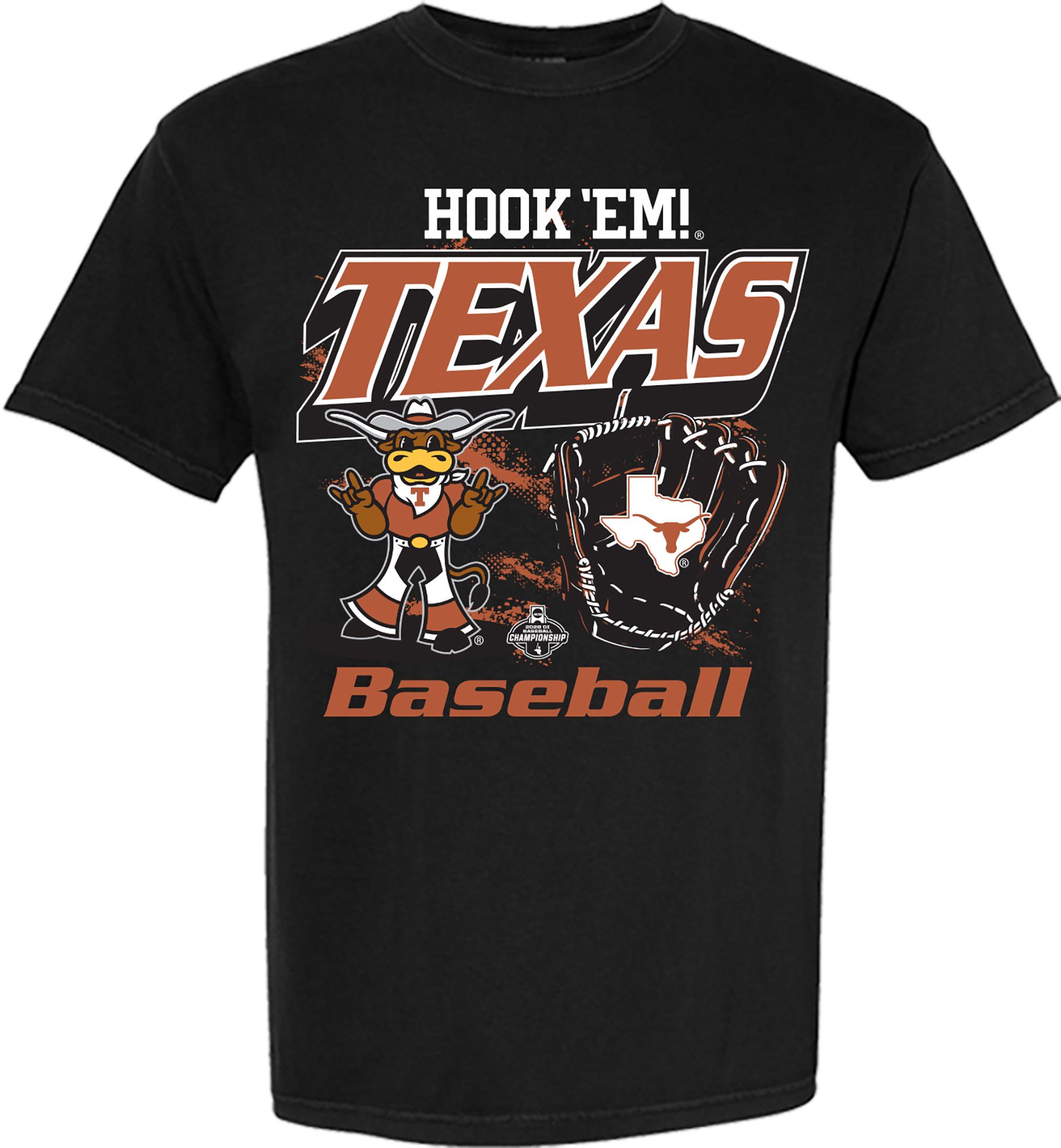 Something Inked Adult Texas Longhorns 2026 Baseball Glove T-Shirt