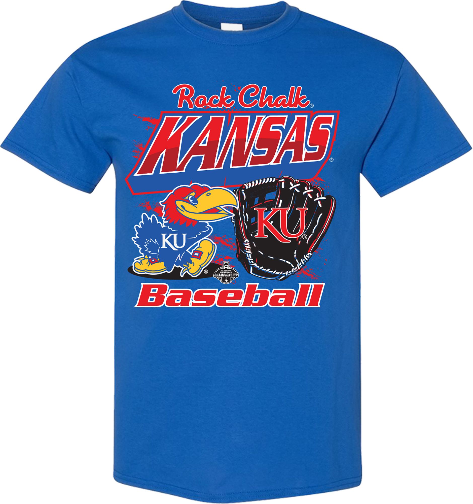 Something Inked Adult Kansas Jayhawks 2026 Baseball Glove T-Shirt