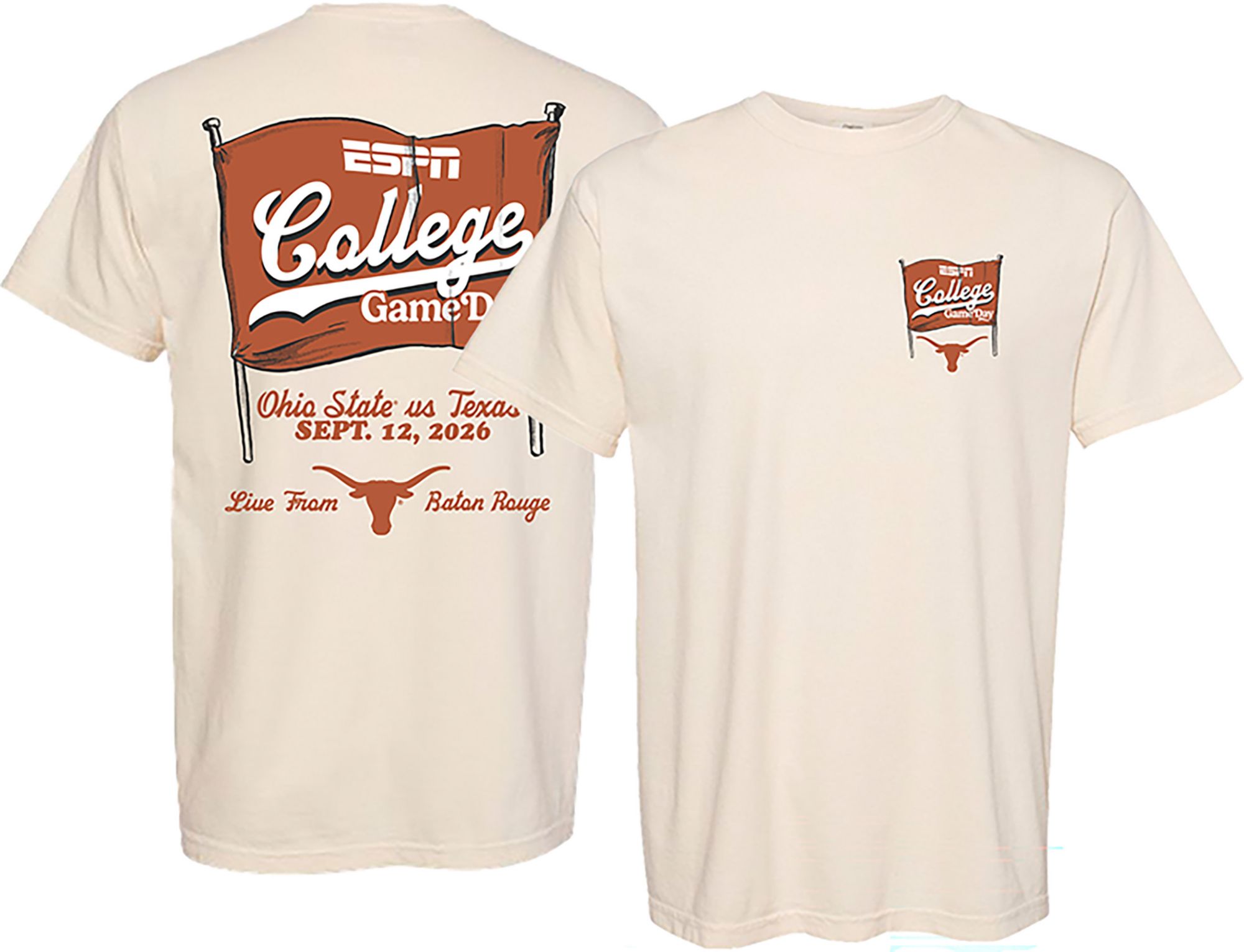 Something Inked Adult Texas Longhorns Ohio State VS. Texas College Gameday T-Shirt