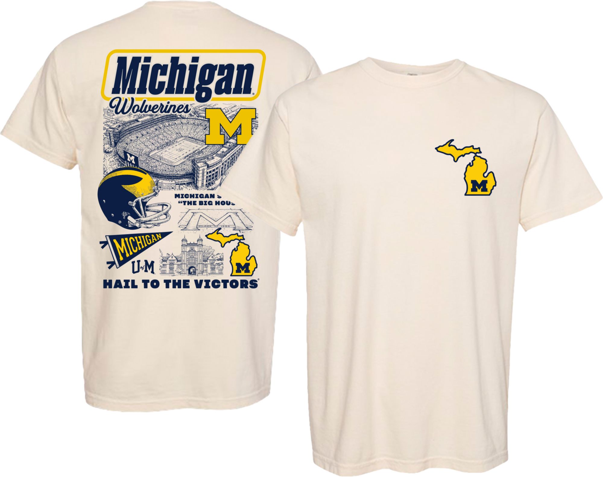 Something Inked Men's Michigan Wolverines Collage T-Shirt
