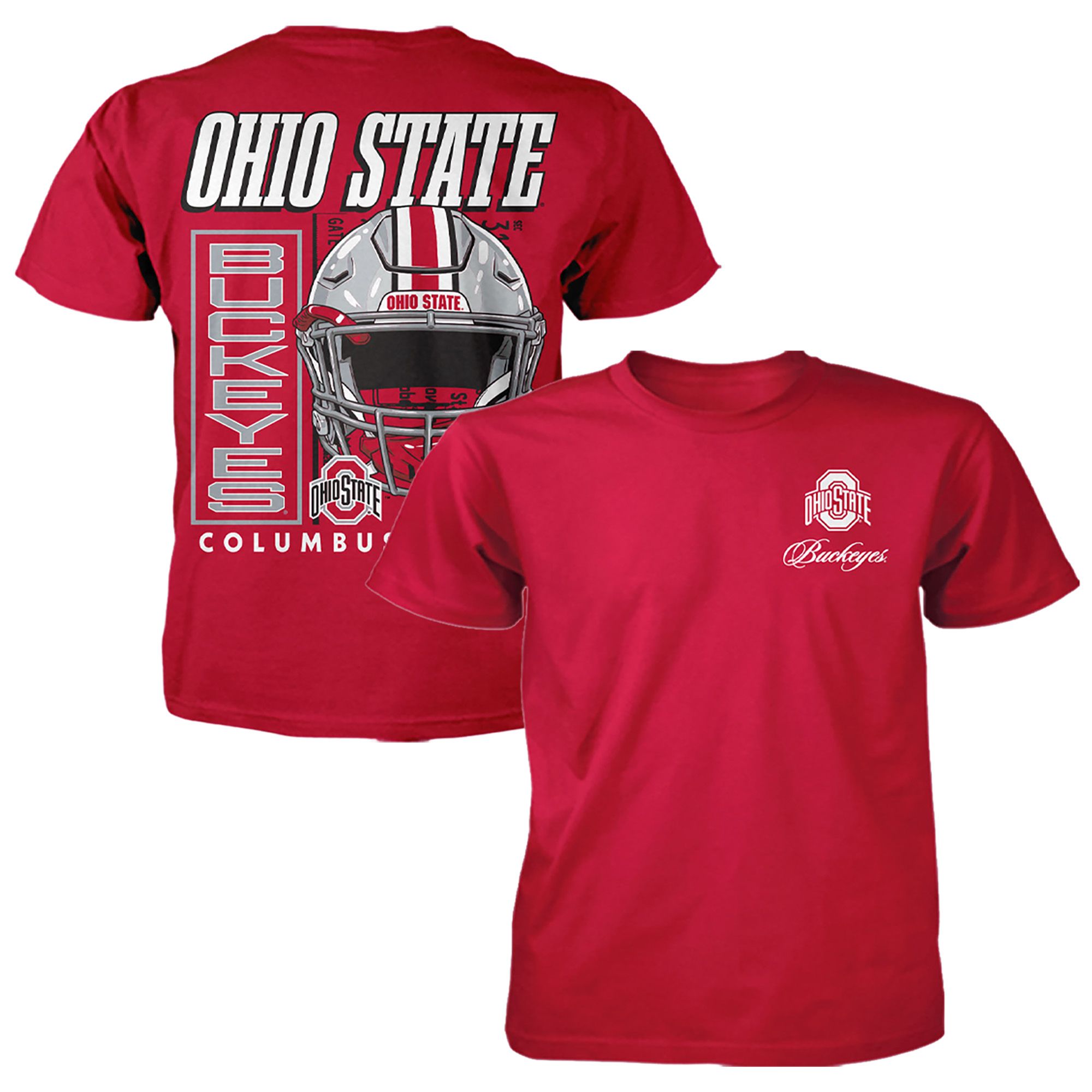 Something Inked Men's Ohio State Buckeyes Back Hit Helmet T-Shirt