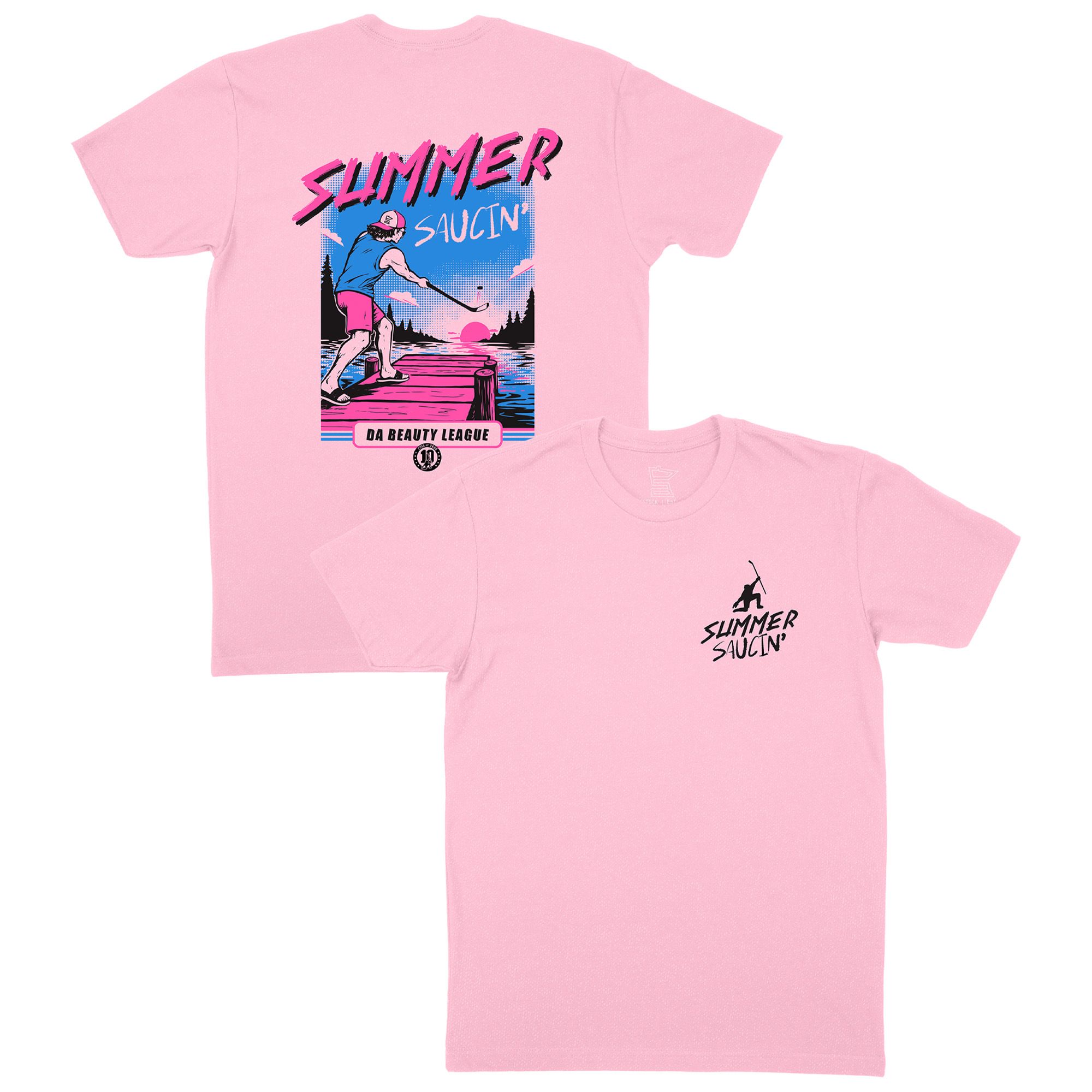 SotaStick Adult Minnesota Hockey Pink Saucin T-Shirt
