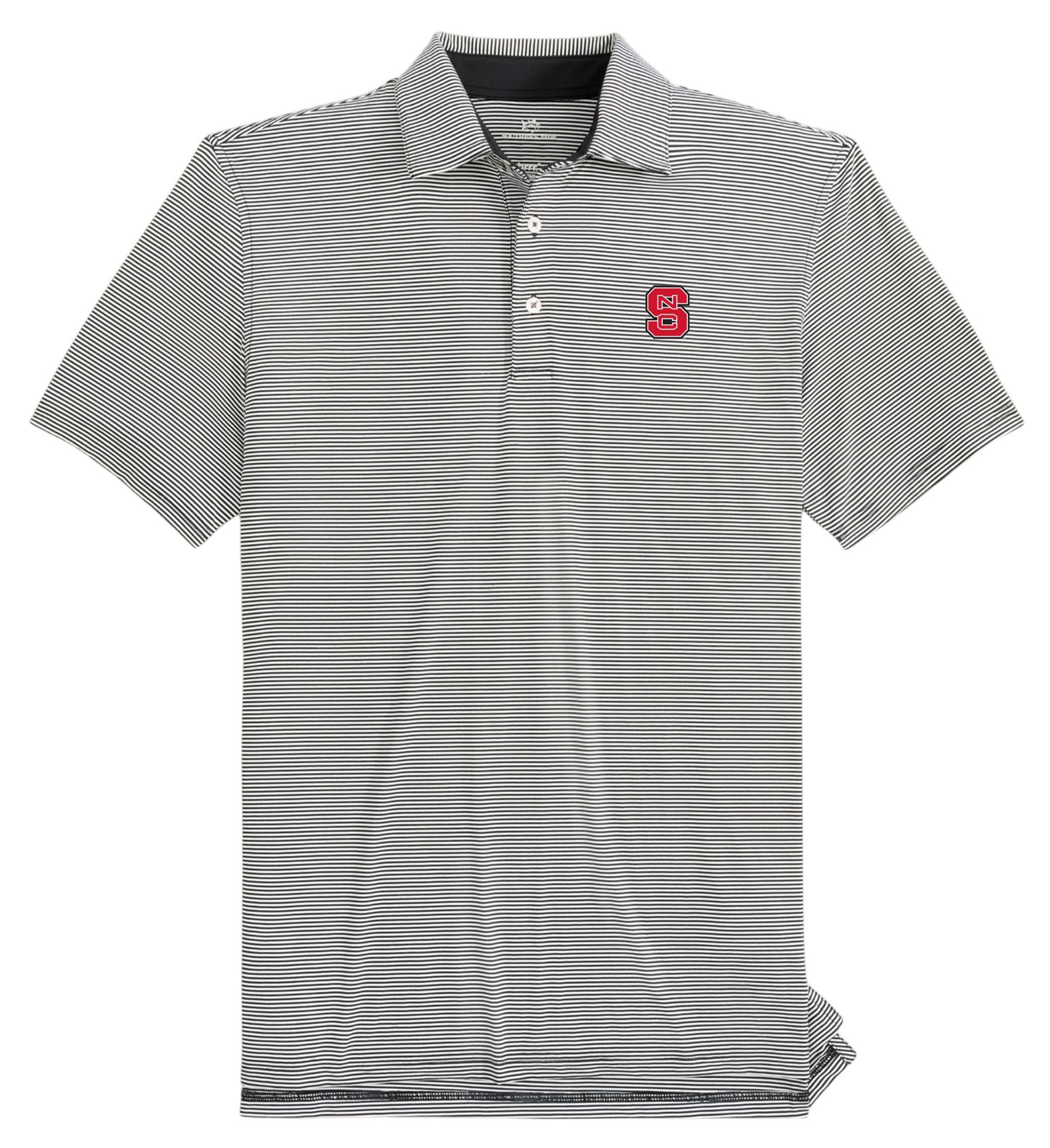 Southern Tide Men's NC State Wolfpack Black Meadowbrook Polo