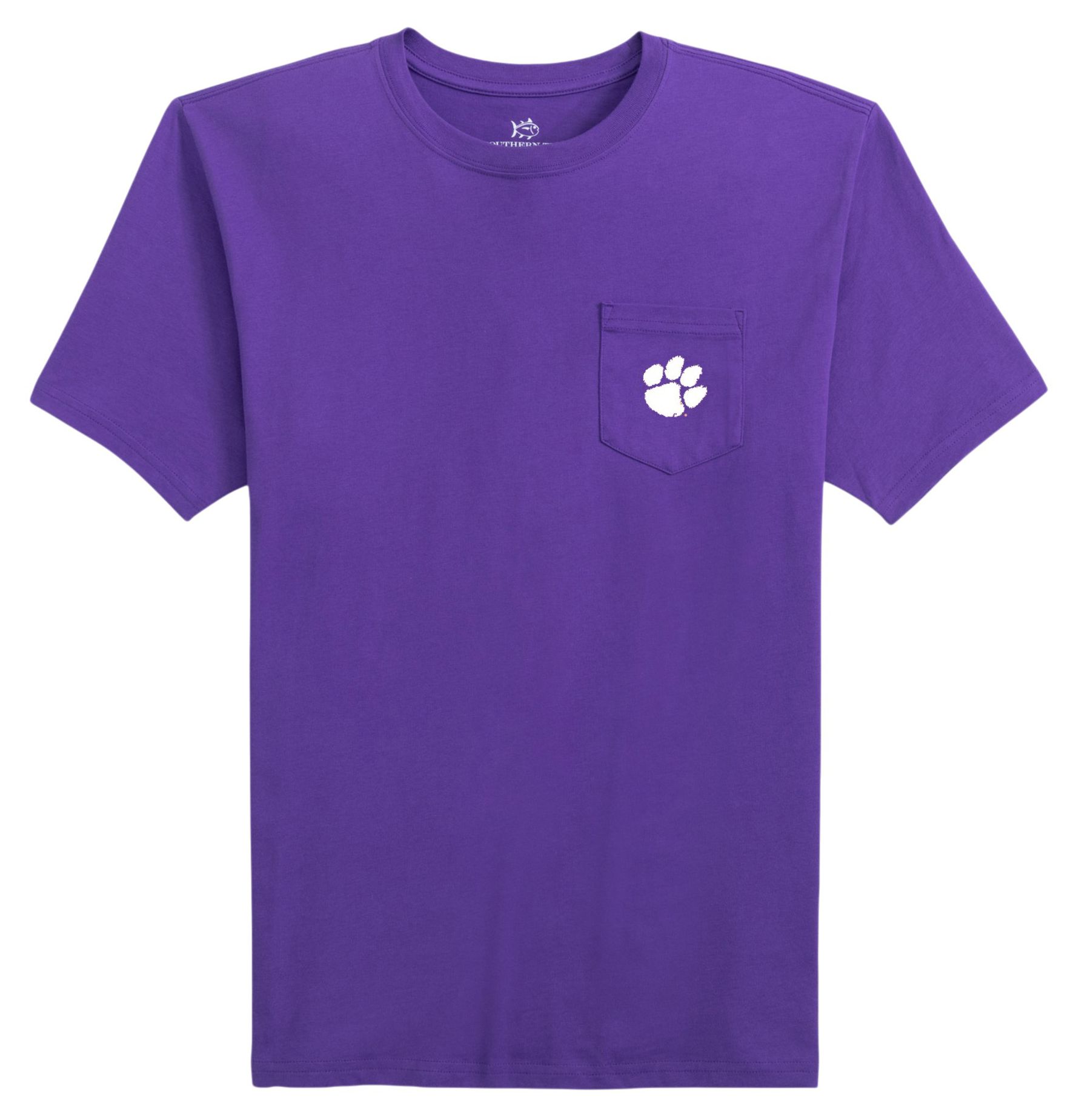 Southern Tide Men's Clemson Tigers Purple Embroidered Pocket T-Shirt