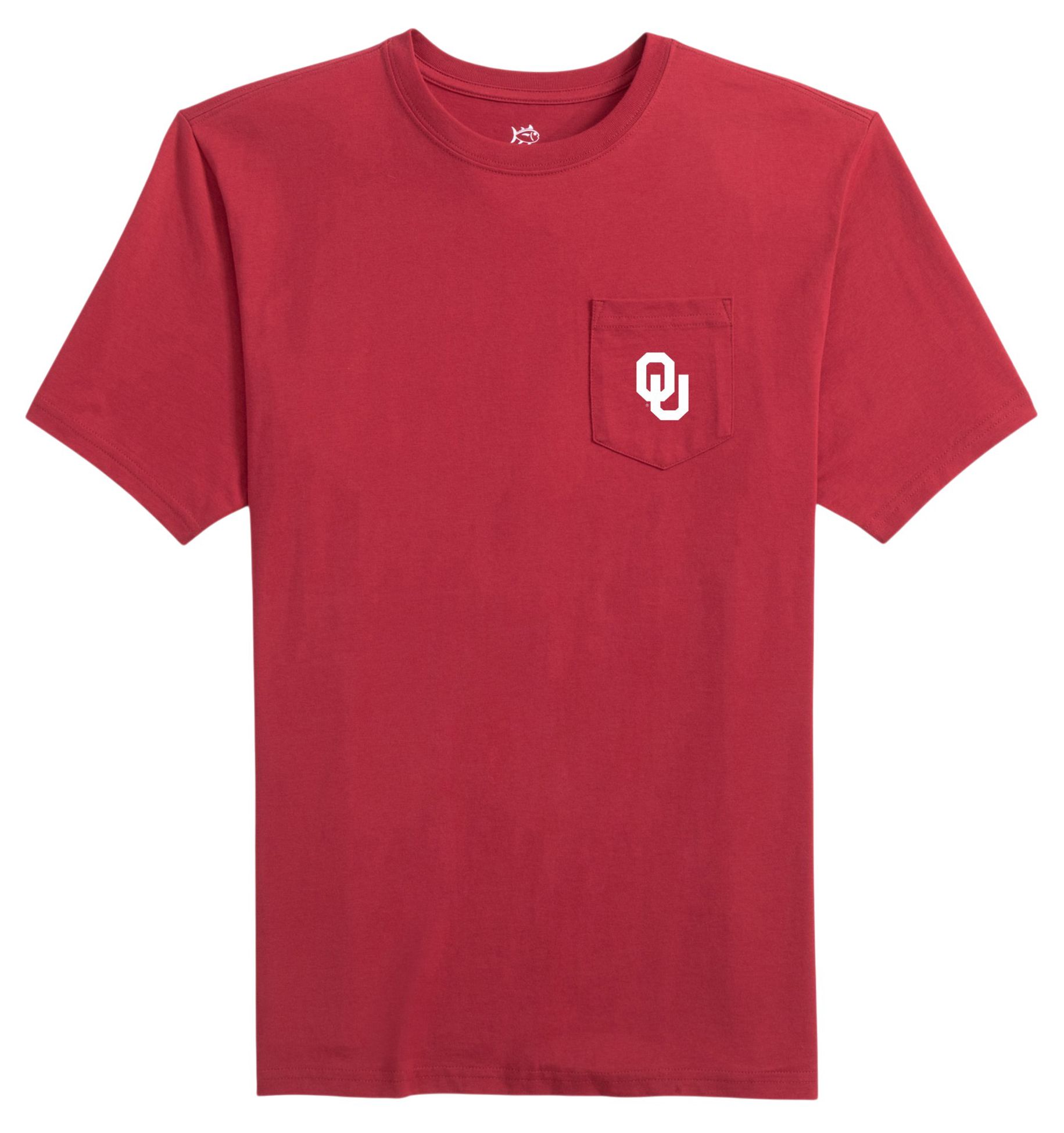 Southern Tide Men's Oklahoma Sooners Crimson Embroidered Pocket T-Shirt