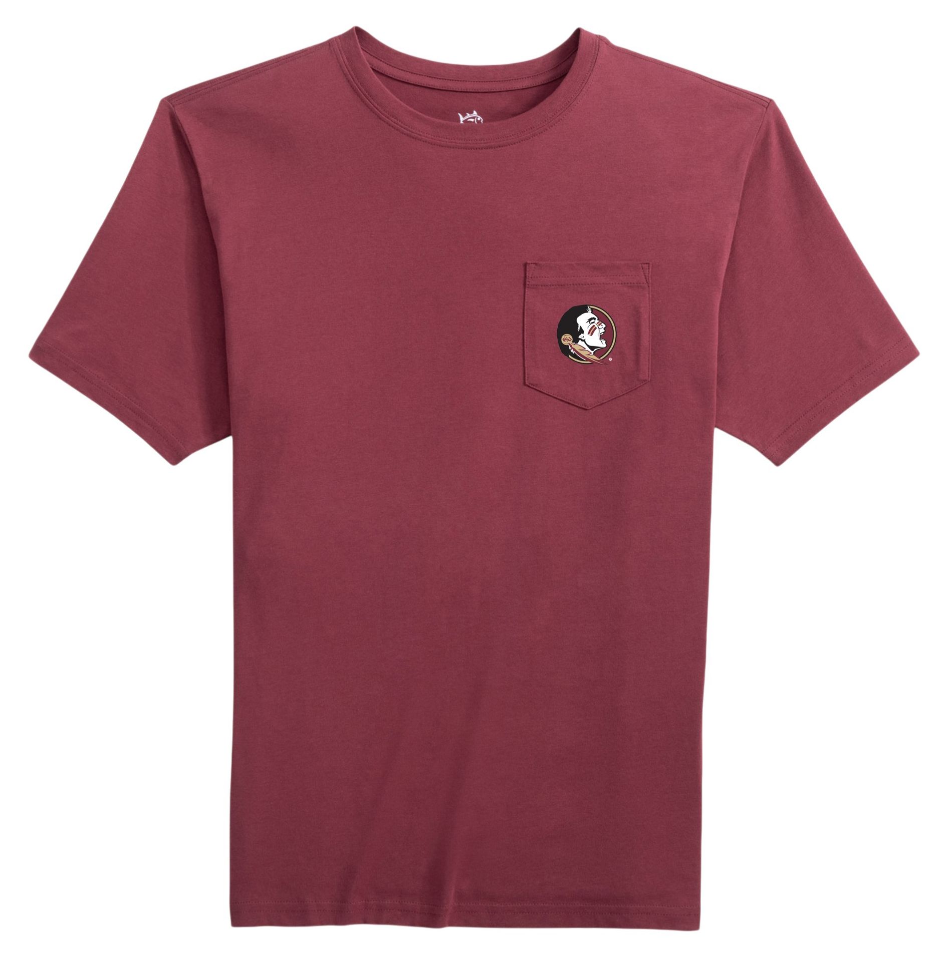 Southern Tide Men's Florida State Seminoles Maroon Embroidered Pocket T-Shirt