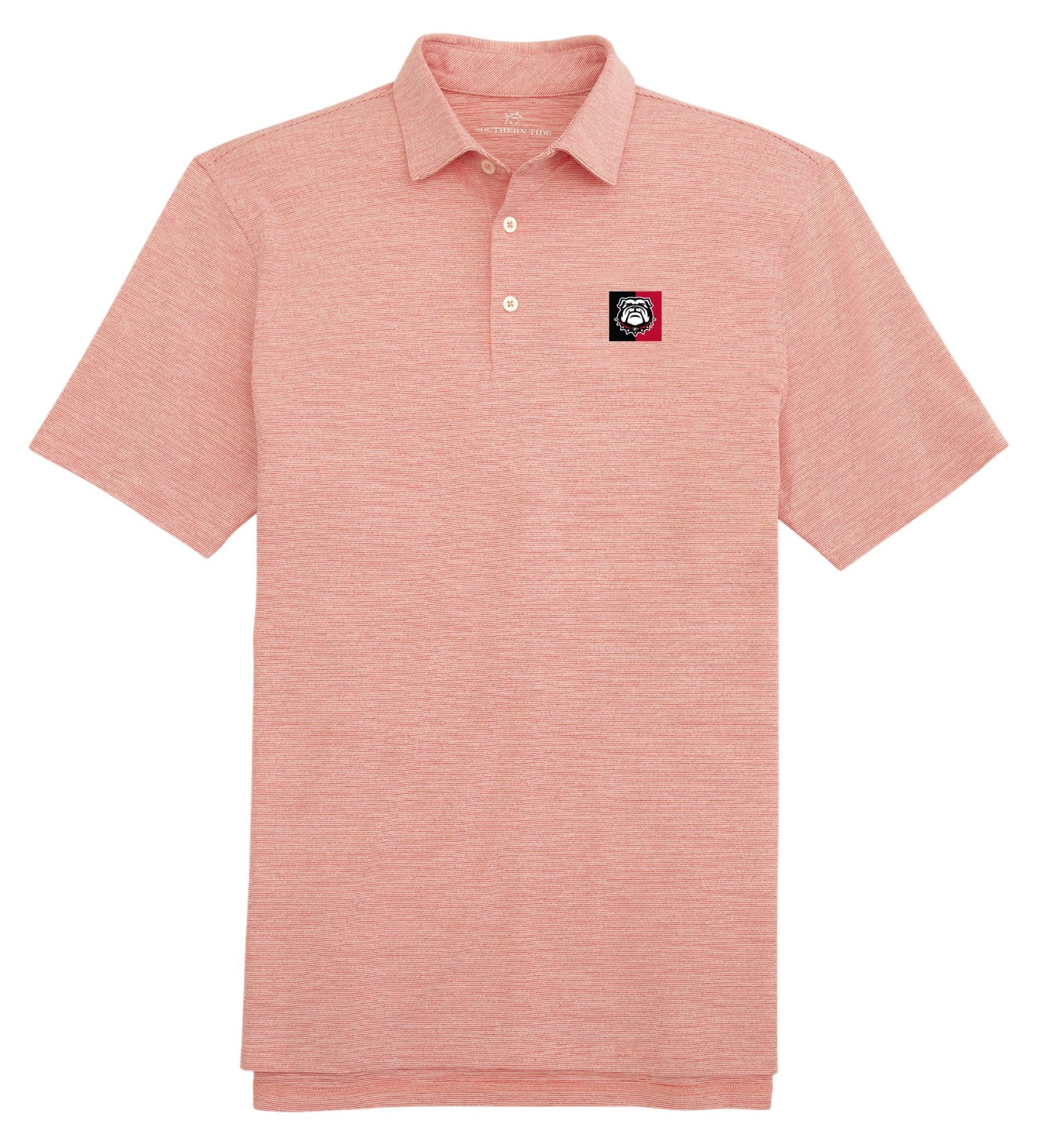 Southern Tide Men's Georgia Bulldogs Red Driver Spacedye Polo