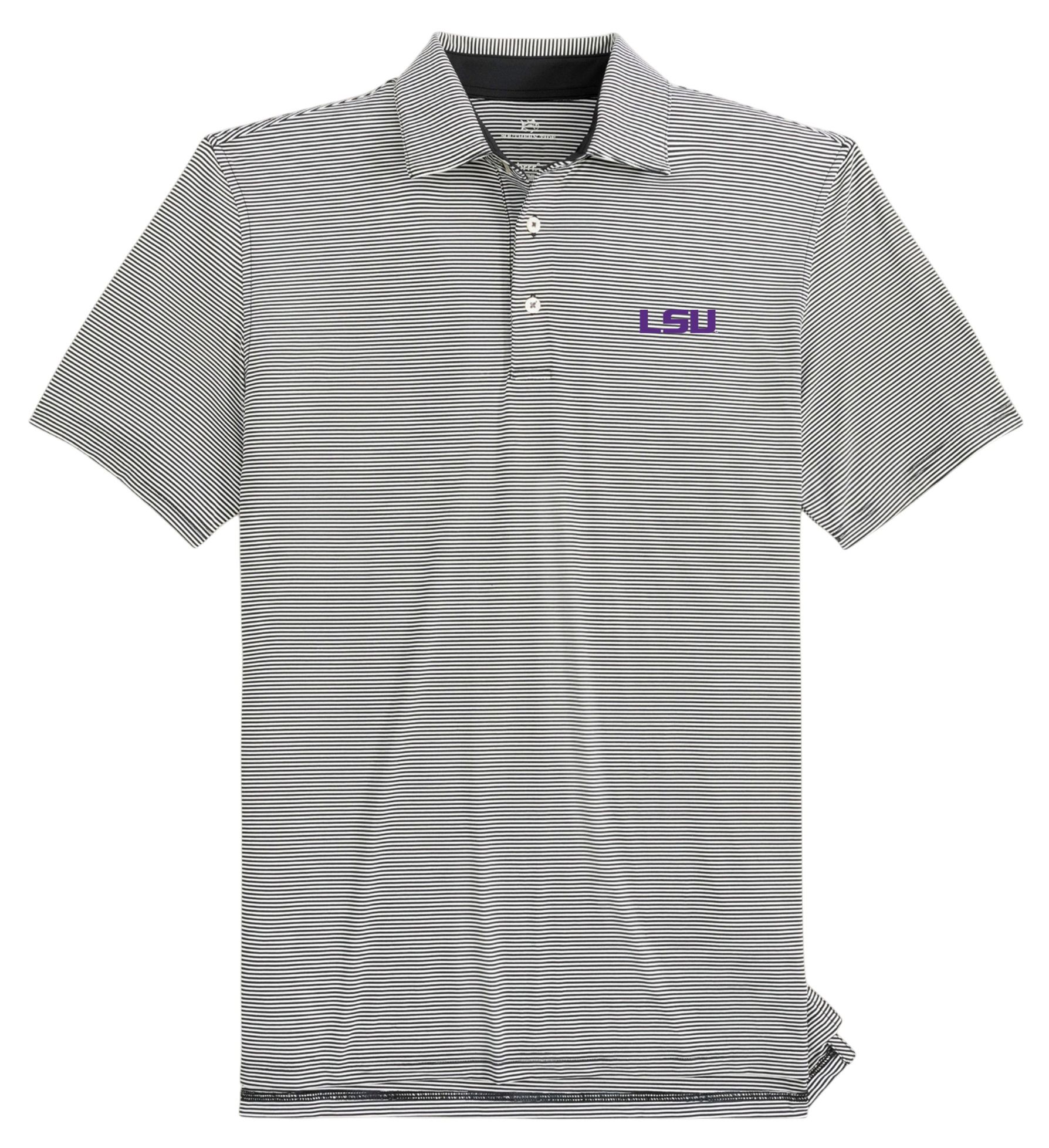 Southern Tide Men's LSU Tigers Black Meadowbrook Polo
