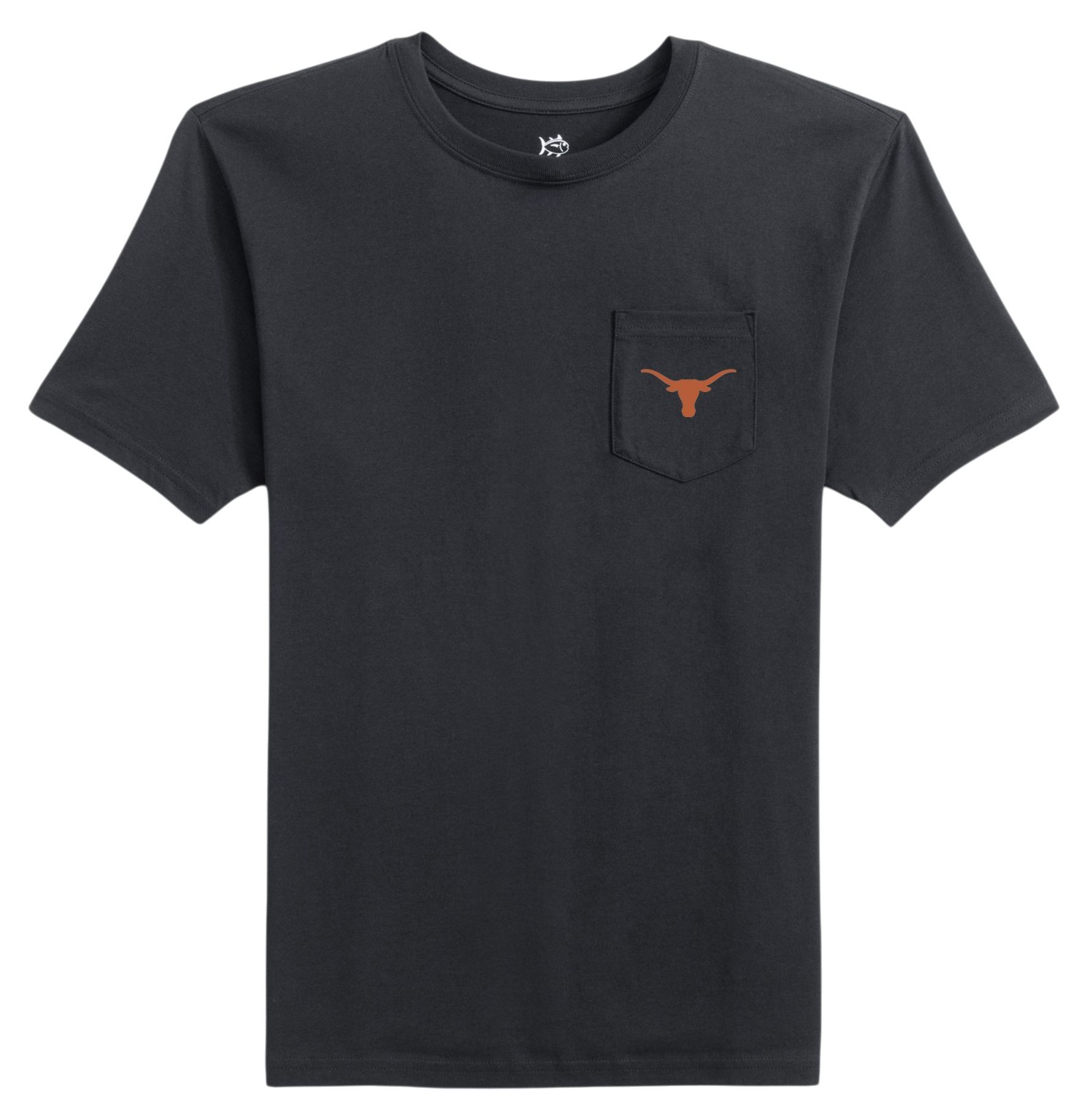 Southern Tide Men's Texas Longhorns Black Embroidered Pocket T-Shirt