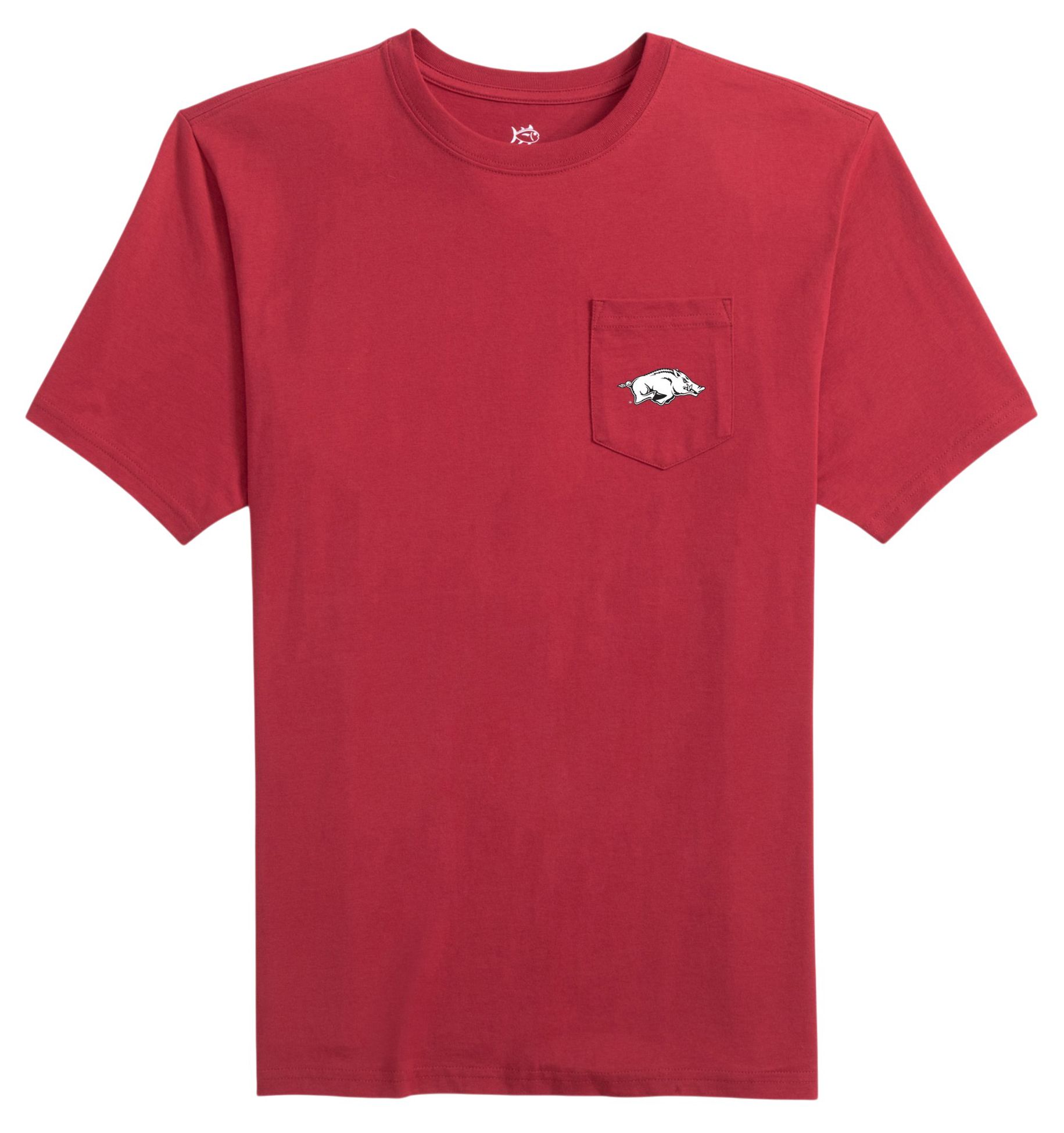 Southern Tide Men's Arkansas Razorbacks Crimson Embroidered Pocket T-Shirt