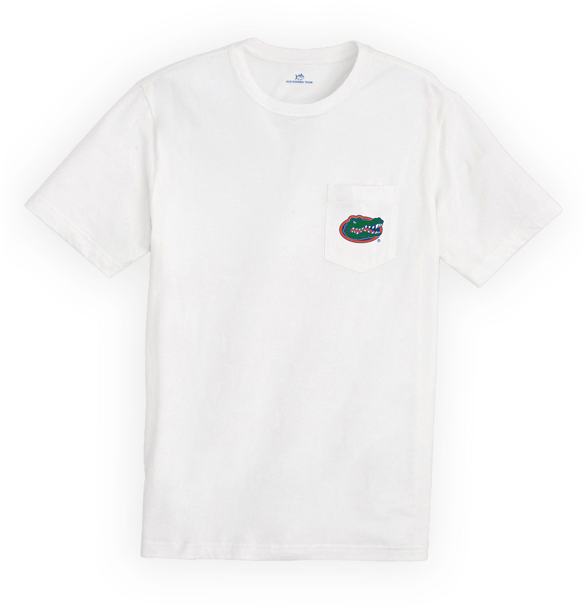 Southern Tide Men's Florida Gators White Embroidered Pocket T-Shirt